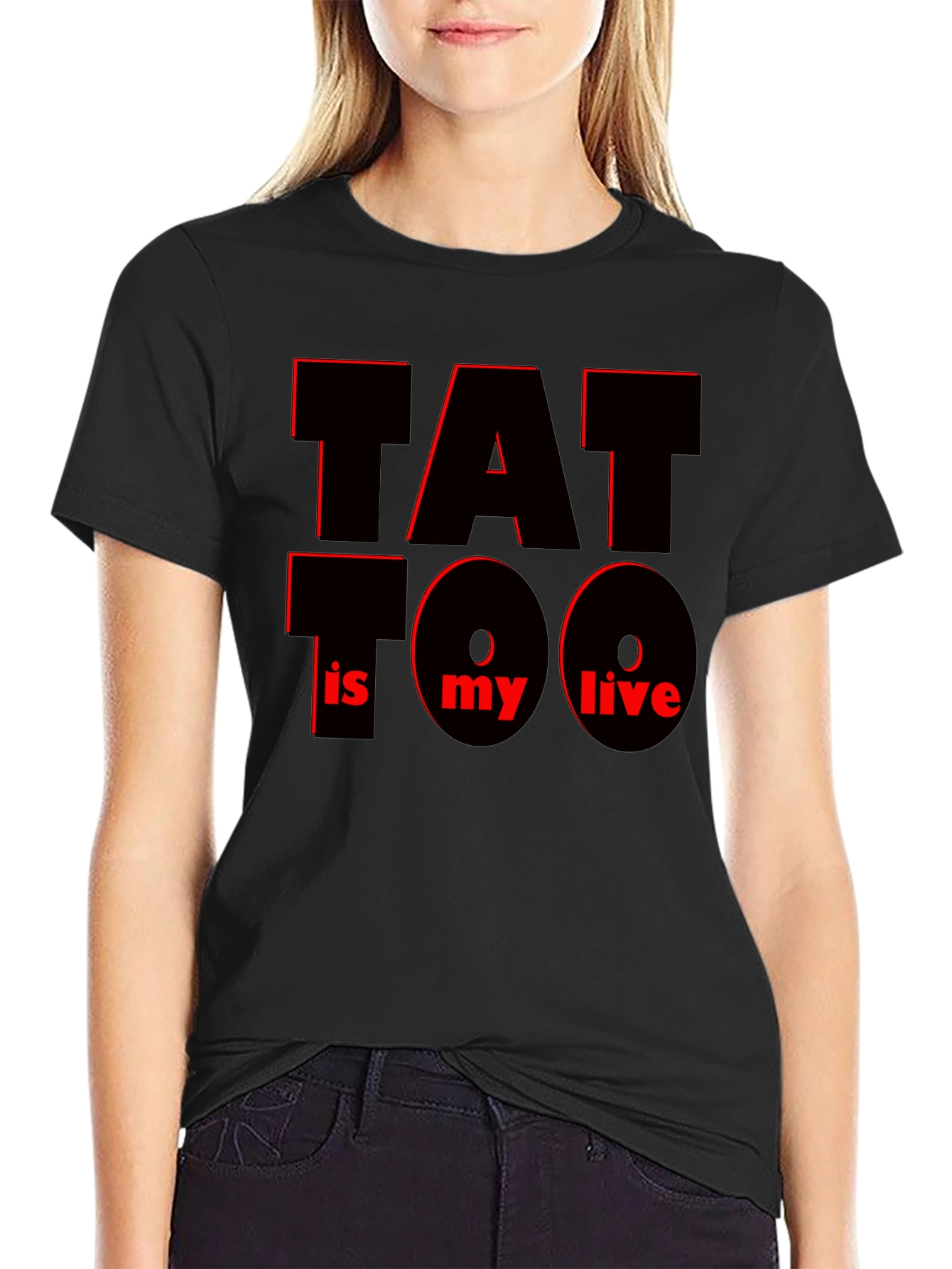 Black Tattoo Is My Life Graphic Tee - Black view 2
