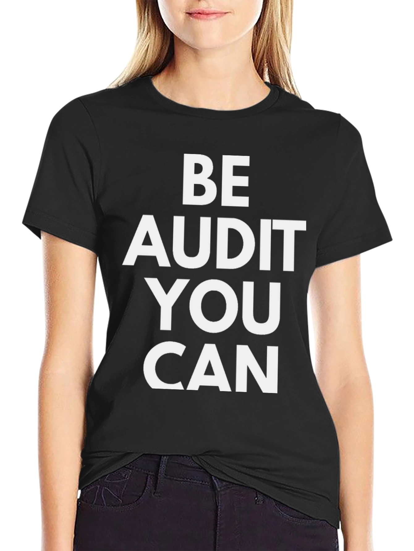 Black Be Audit You Can T-Shirt - Funny Accountant Tee view 2