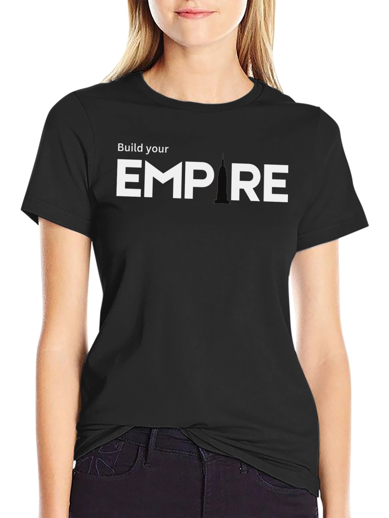 Black Build Your Empire Graphic Tee - Black Cotton Blend view 2