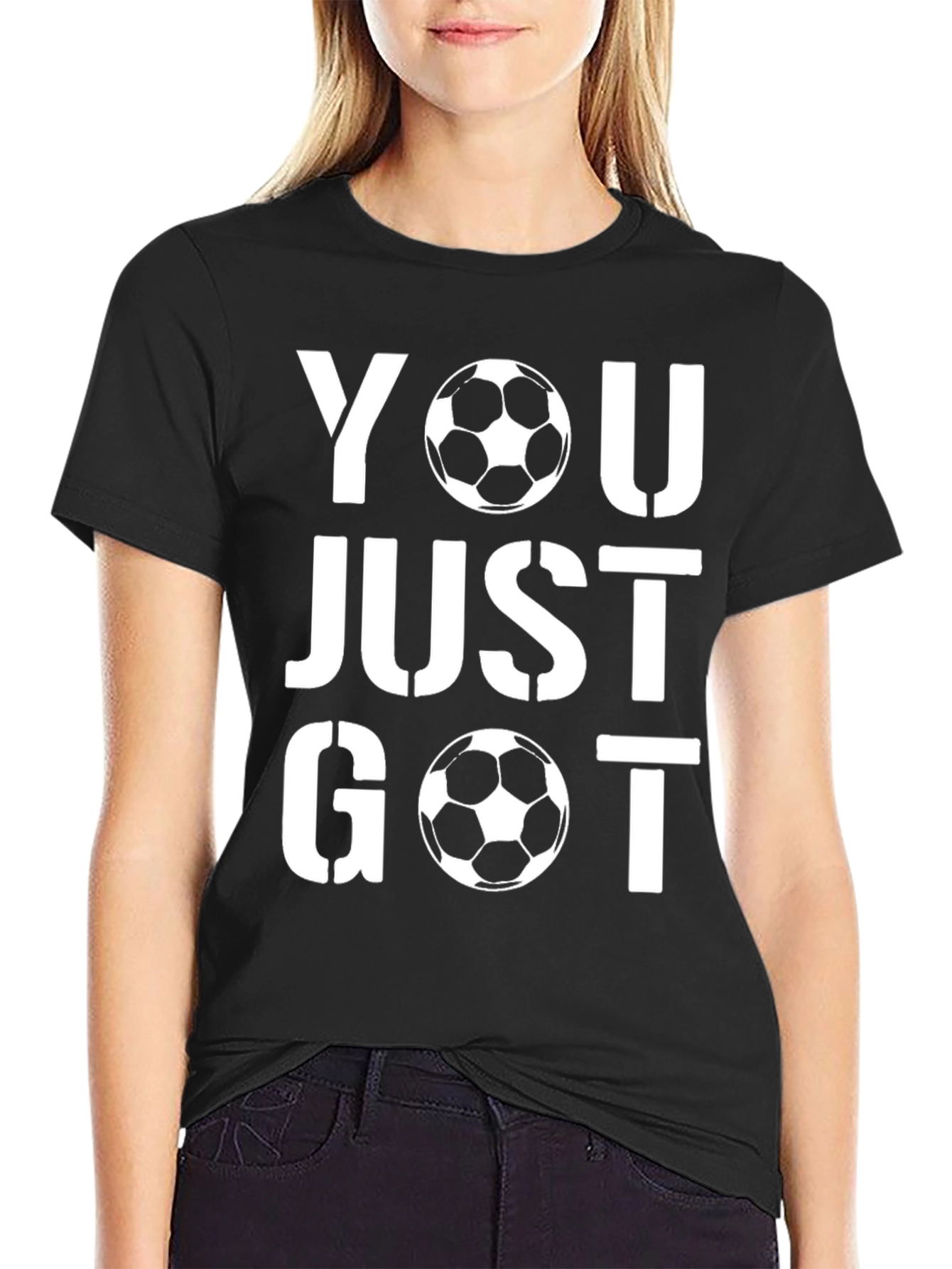 Black You Got Soccer T-Shirt - Black Cotton Graphic Tee view 2