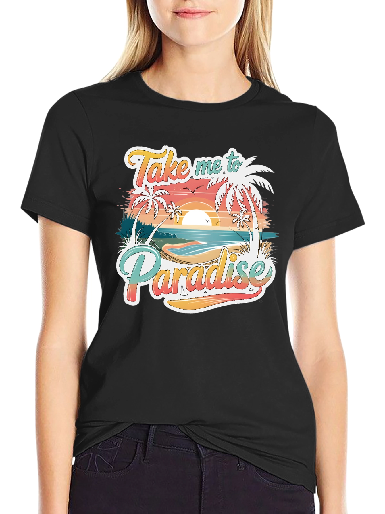 Black Take Me to Paradise Graphic Tee view 2