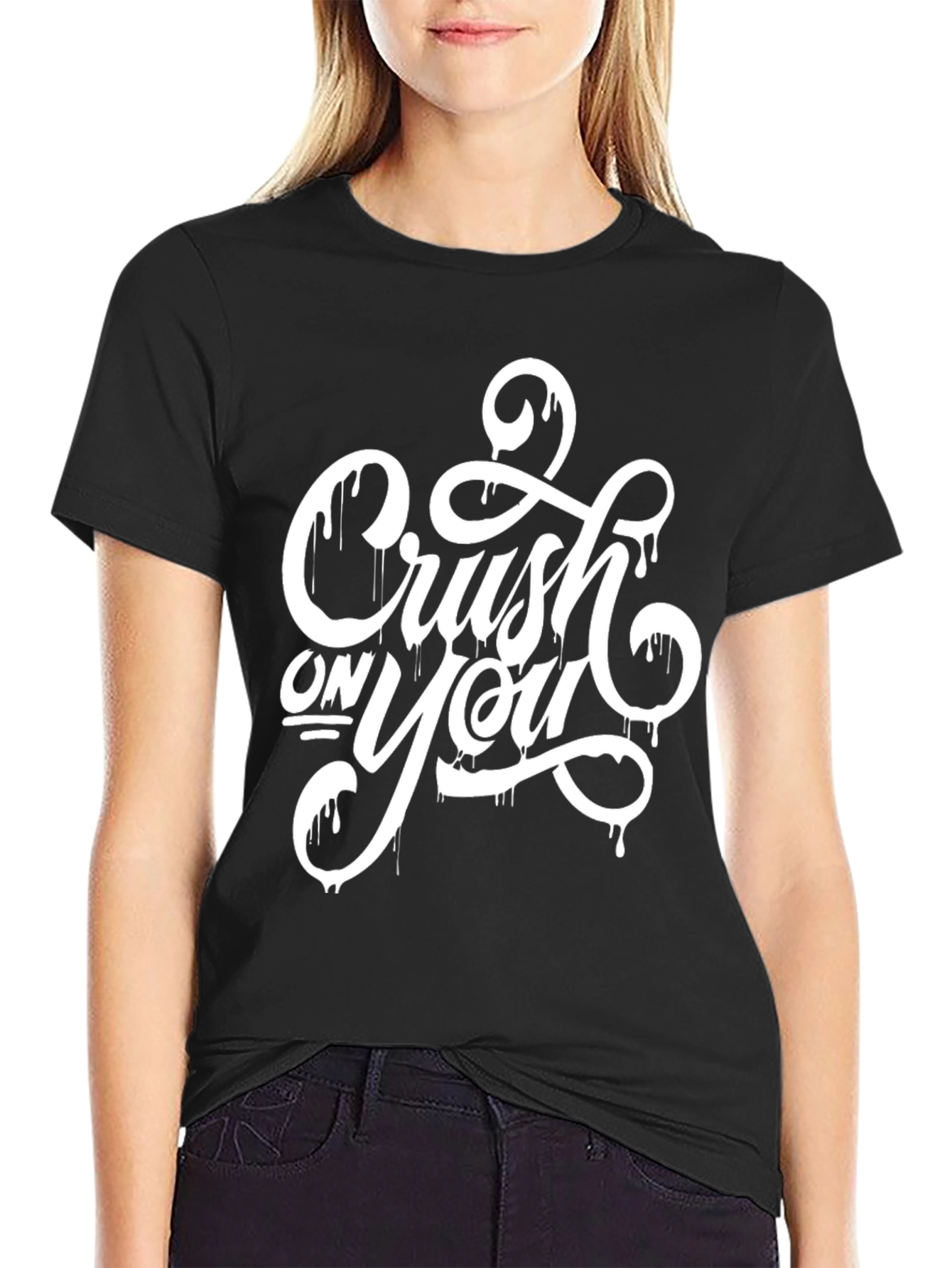 Black Crush On You Black Graphic T-Shirt for Men view 2