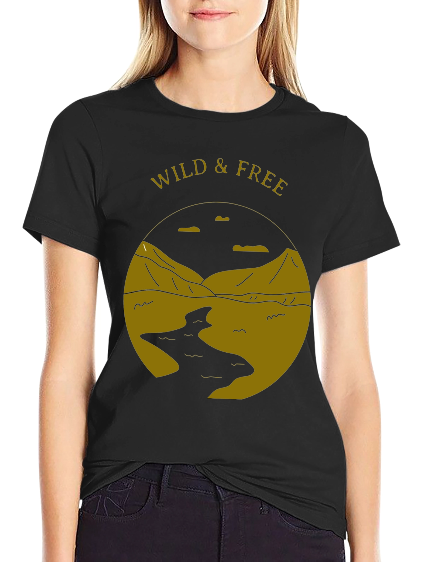 Black Wild & Free Graphic Tee - Black T-Shirt view 2