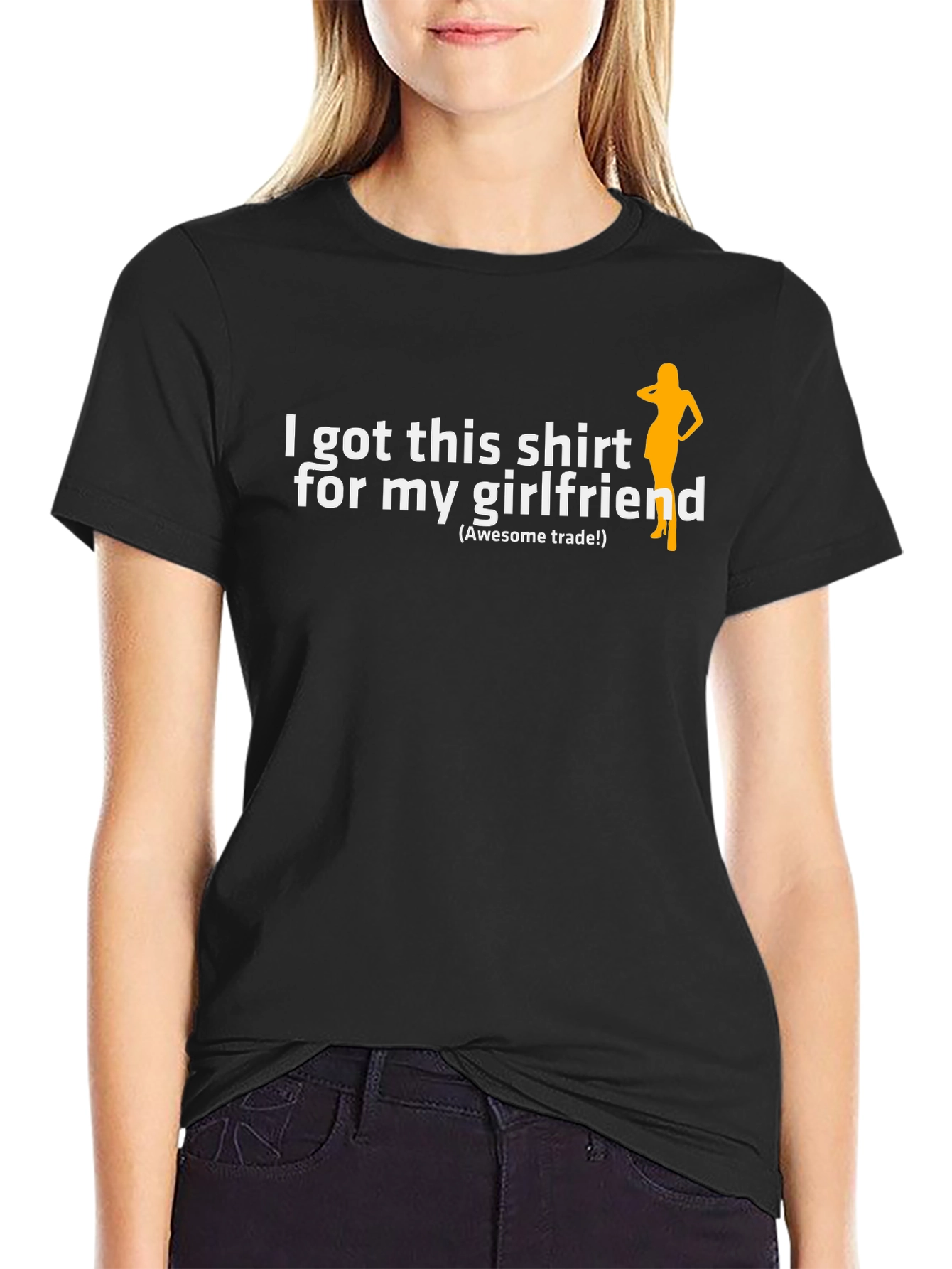 Black Funny "I Got This Shirt for My Girlfriend" T-Shirt view 2