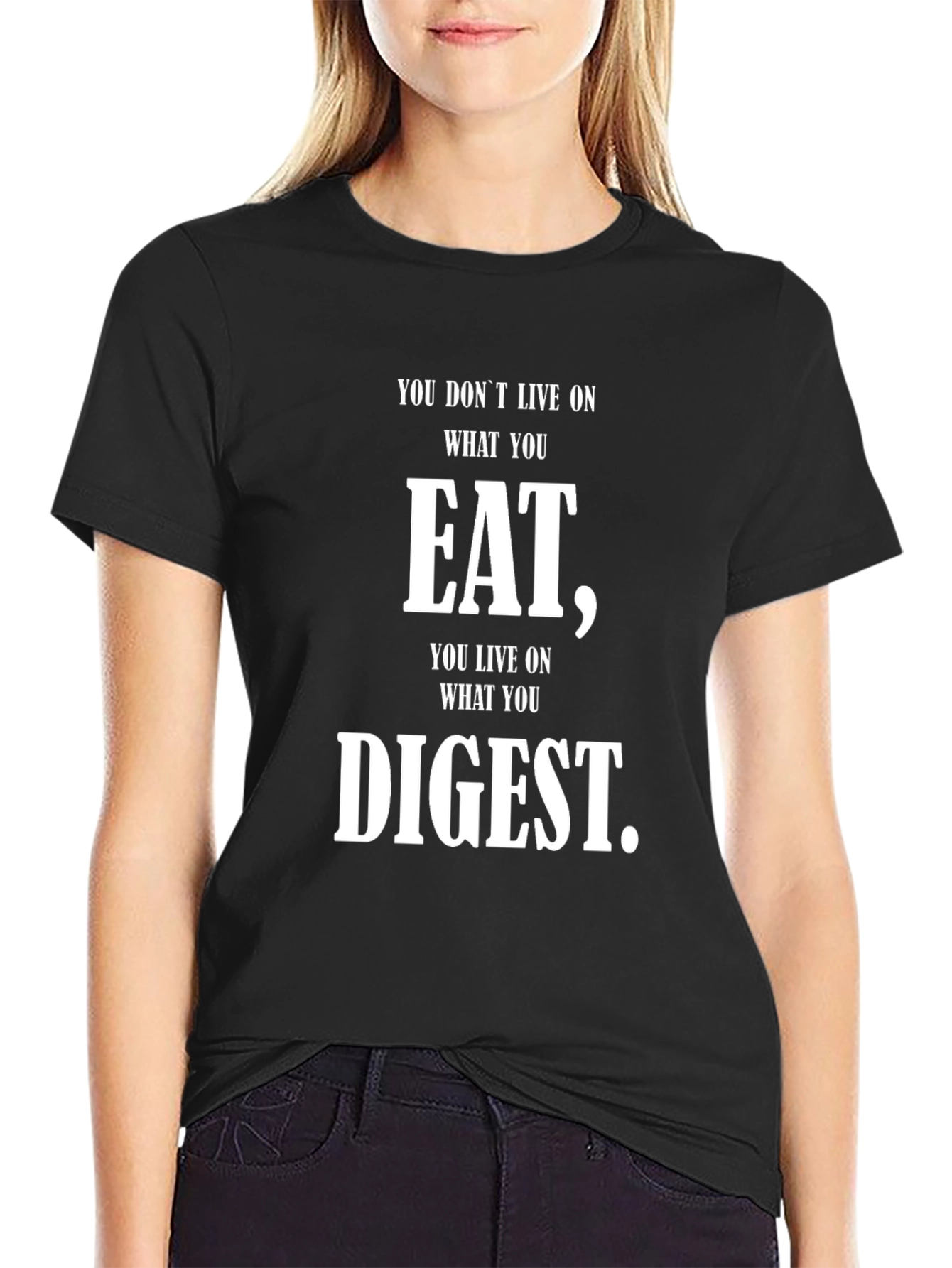 Black Eat Digest T-Shirt - Nutrition Wisdom Tee view 2