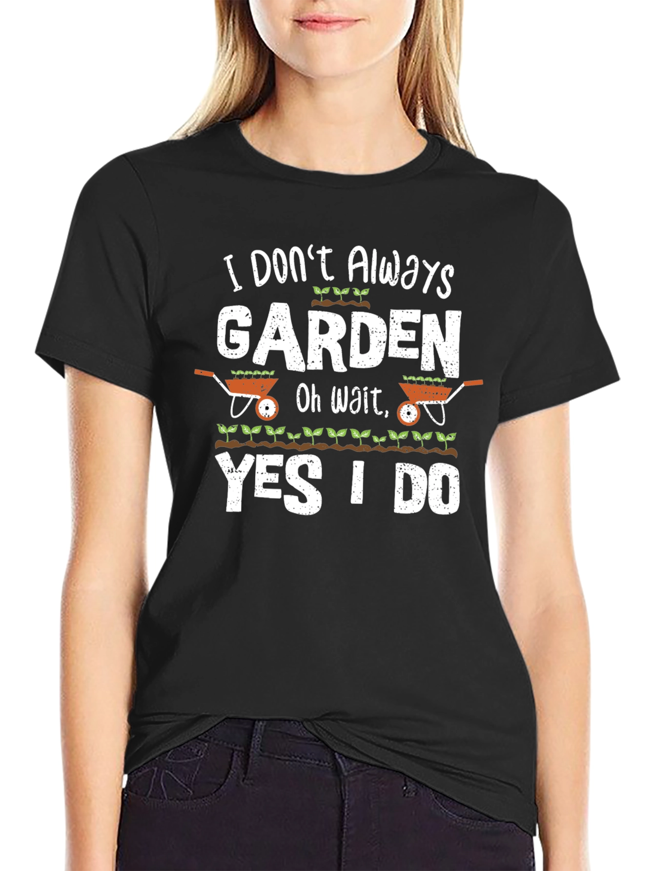 Black Gardening T-Shirt - Funny Gardener Gift view 2