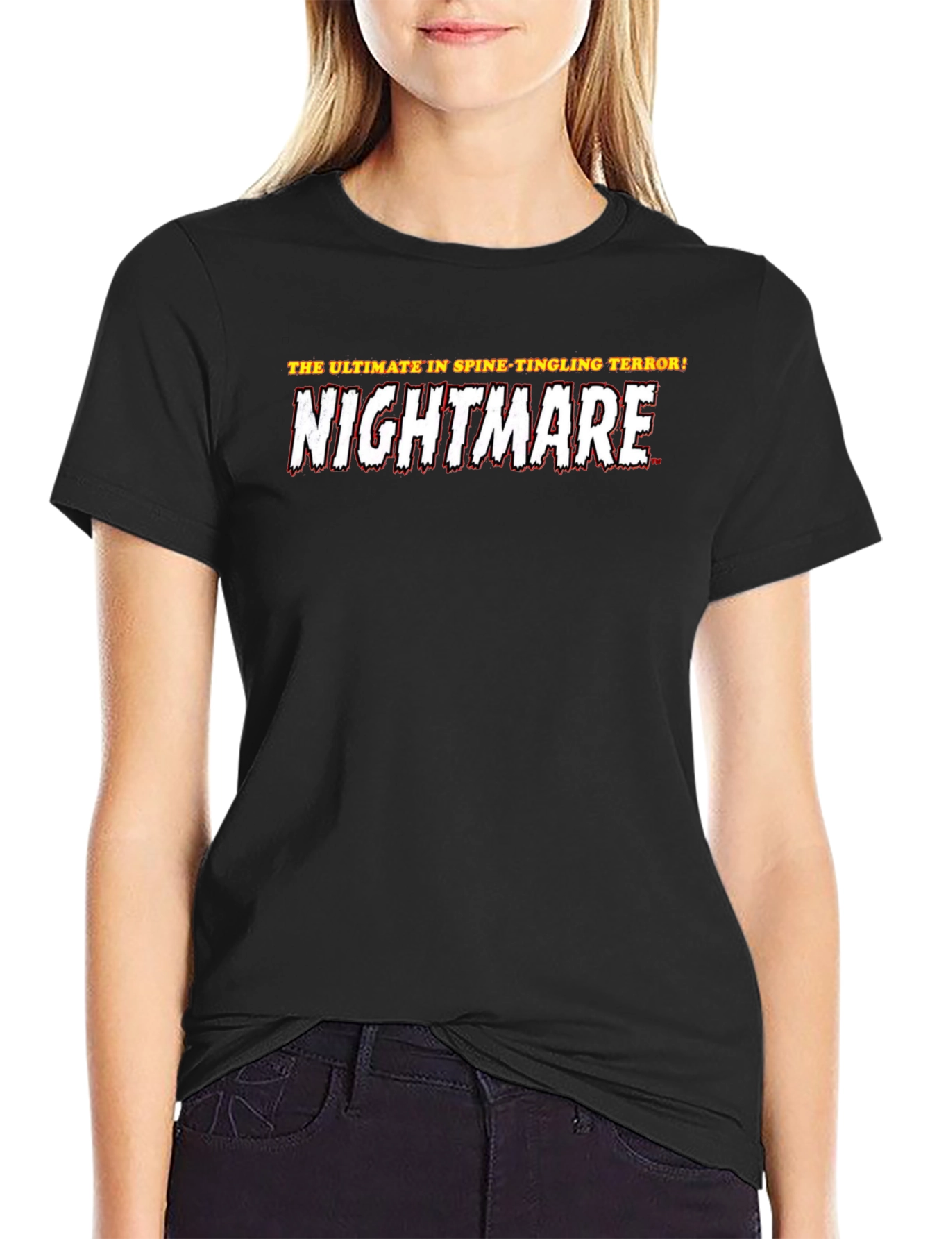 Black Nightmare Horror Movie Graphic T-Shirt view 2