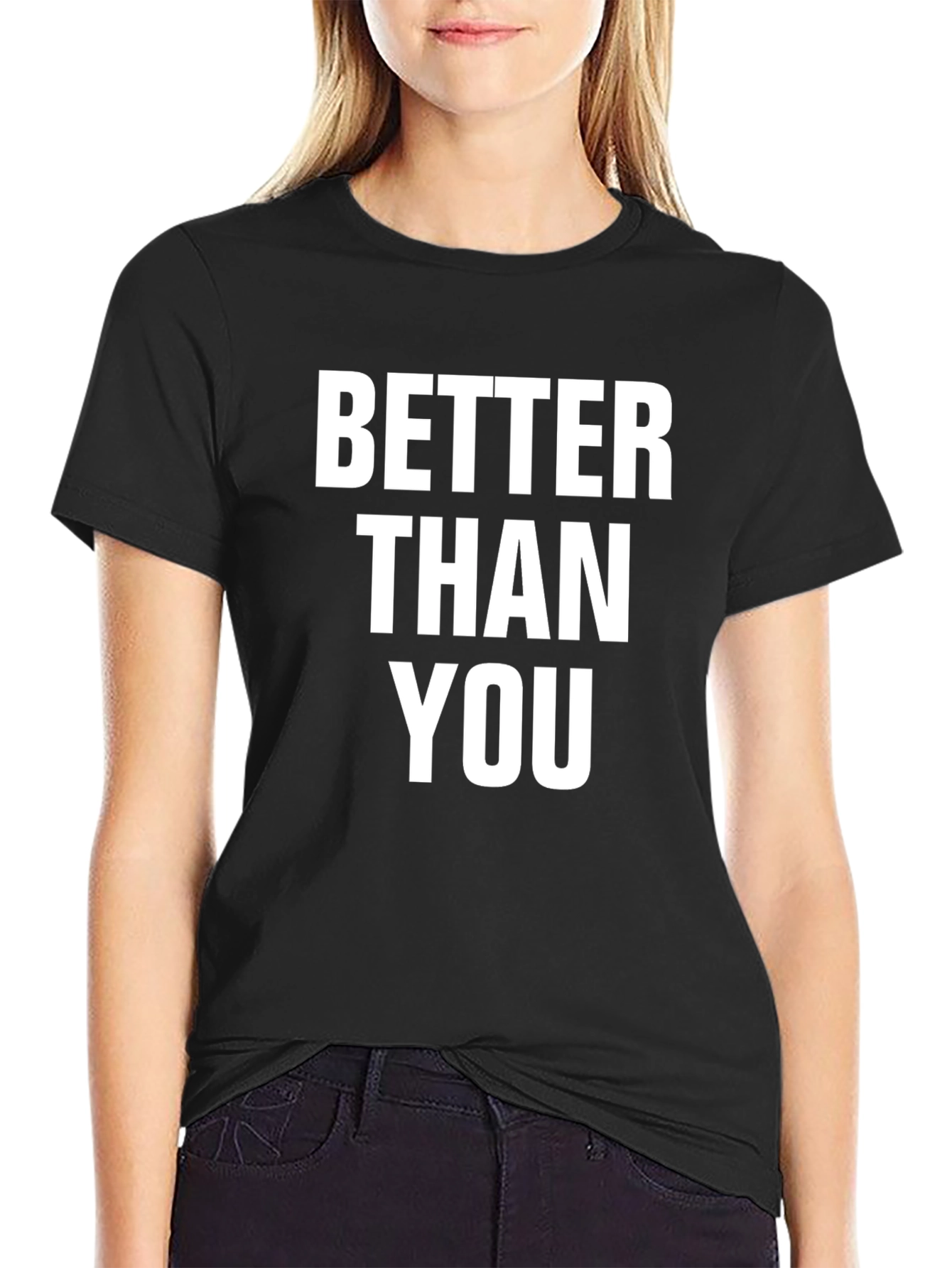 Black Better Than You Graphic Tee - Black Crew Neck view 2