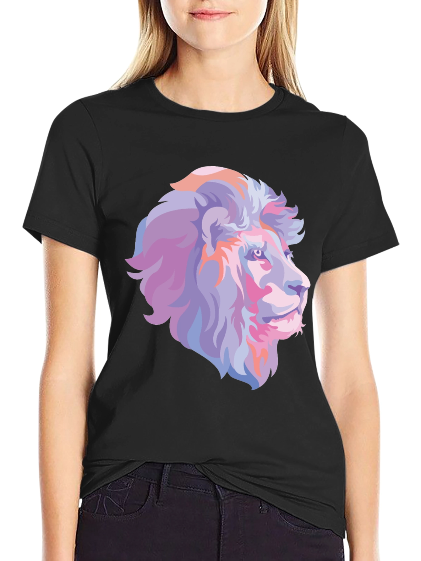 Black Lion Graphic Tee - Stylish Animal Print T-Shirt view 2