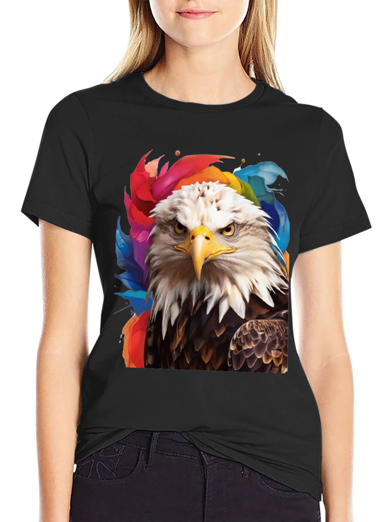 Black Bald Eagle Graphic Tee - Patriotic Style view 2