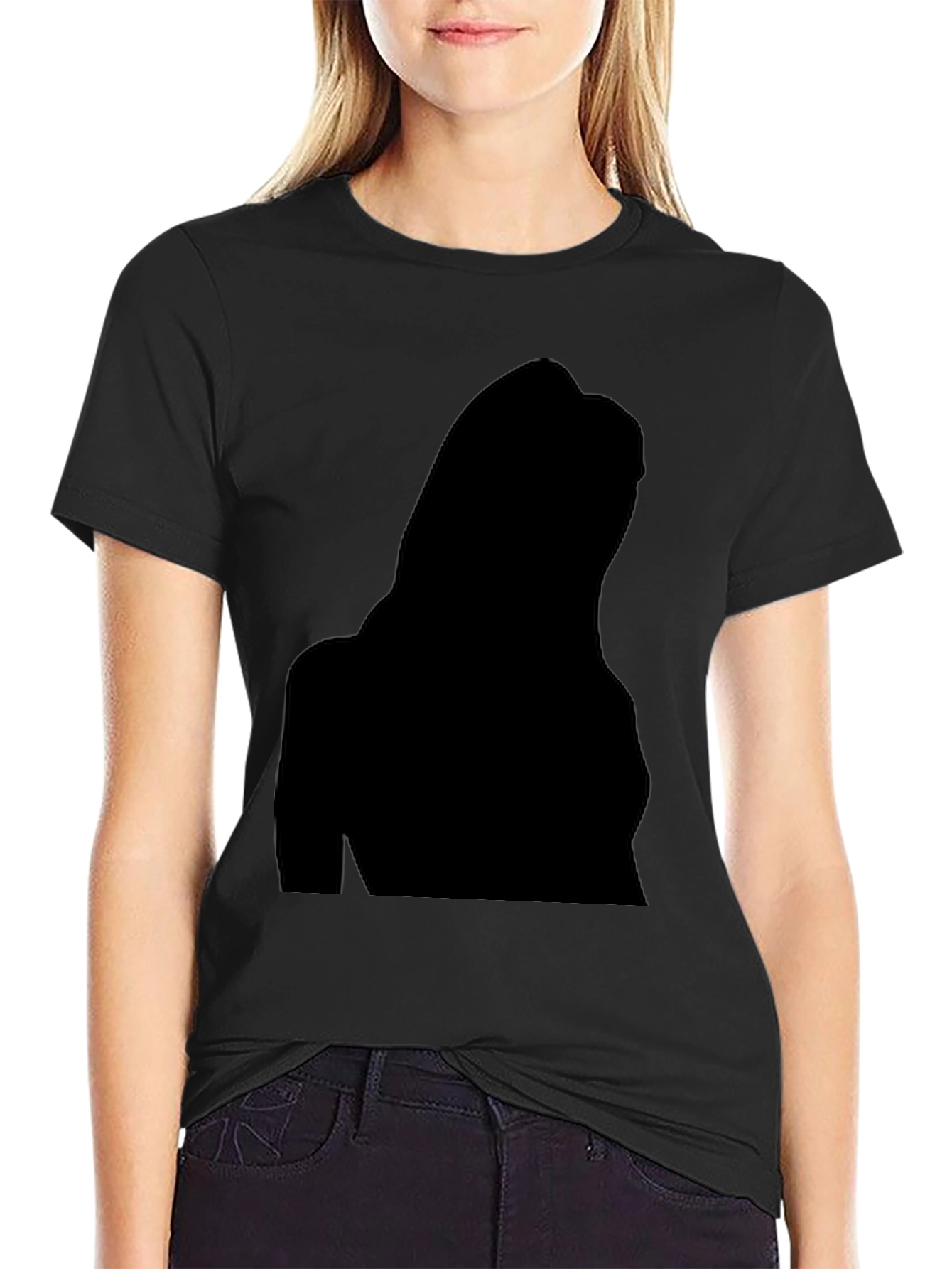 Black Men's Black Silhouette Graphic Tee - Casual Style view 2