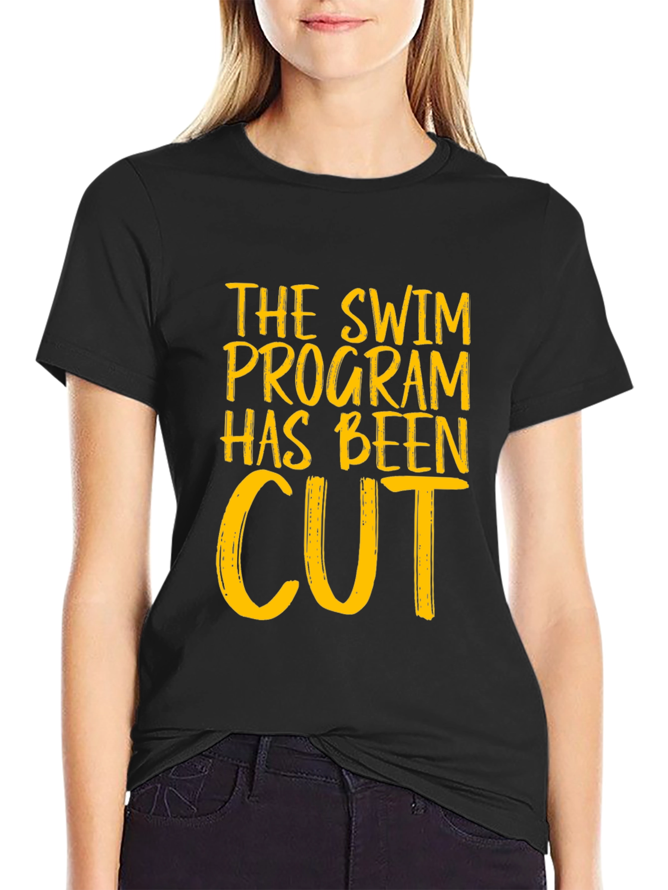 Black Swim Program Cut T-Shirt view 2