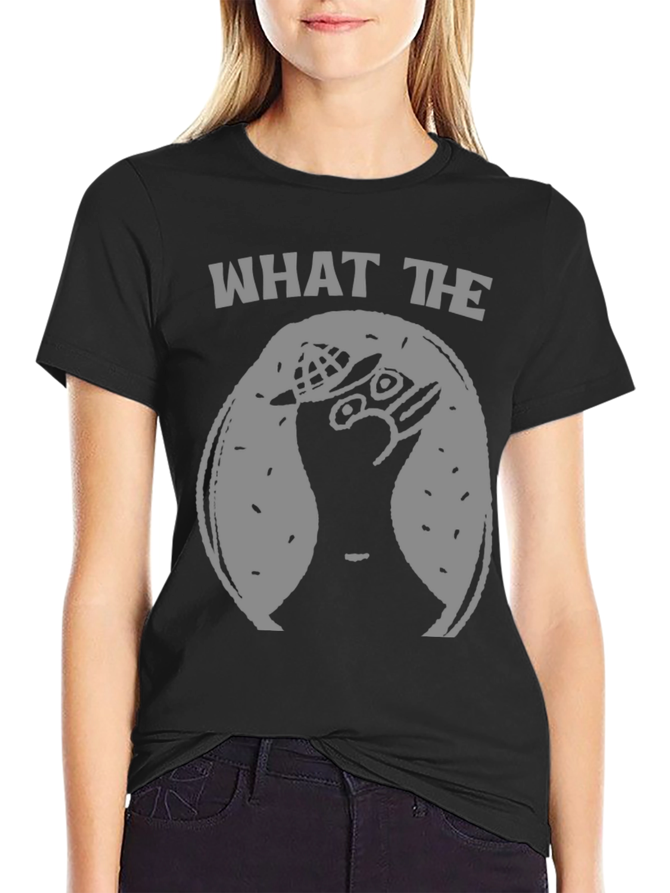 Black What The Meme T-Shirt - Funny Graphic Tee view 2