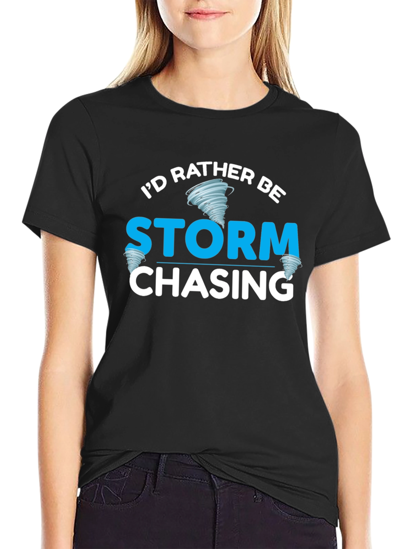 Black Storm Chaser Graphic Tee - Weather Enthusiast Shirt view 2