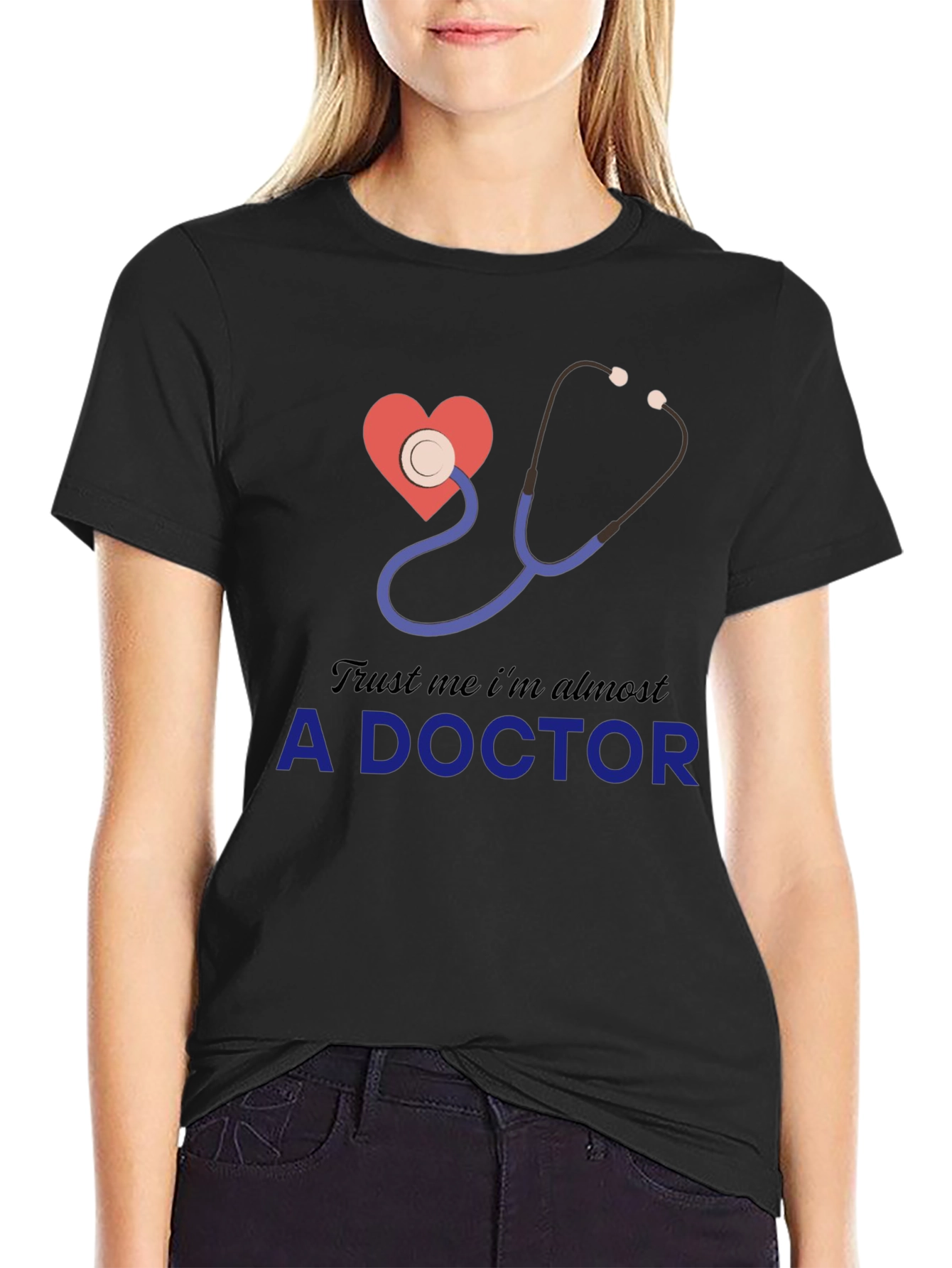 Black Future Doctor T-Shirt Funny Pre-Med Student Gift Tee view 2