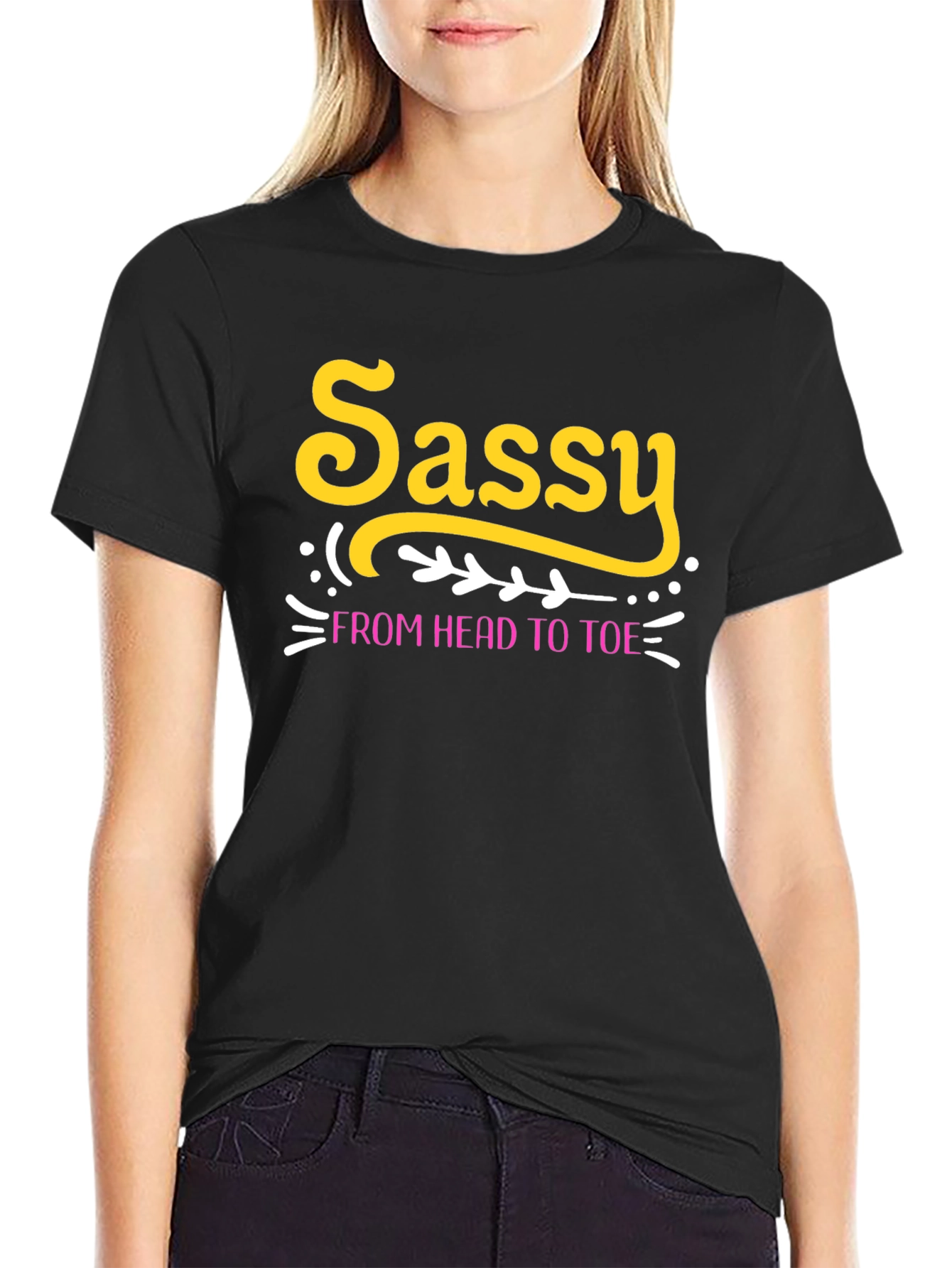 Black Sassy From Head To Toe Black Tee view 2