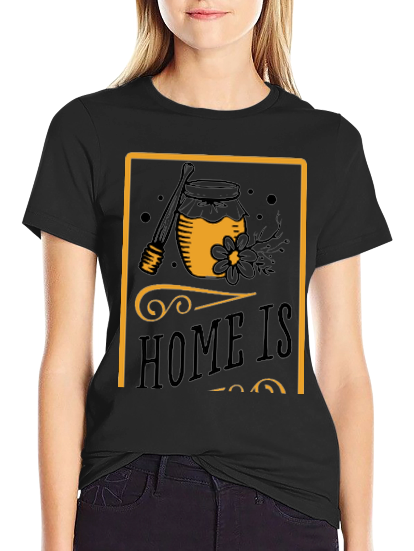 Black Honey Jar Graphic T-Shirt - Sweet Comfort Tee view 2