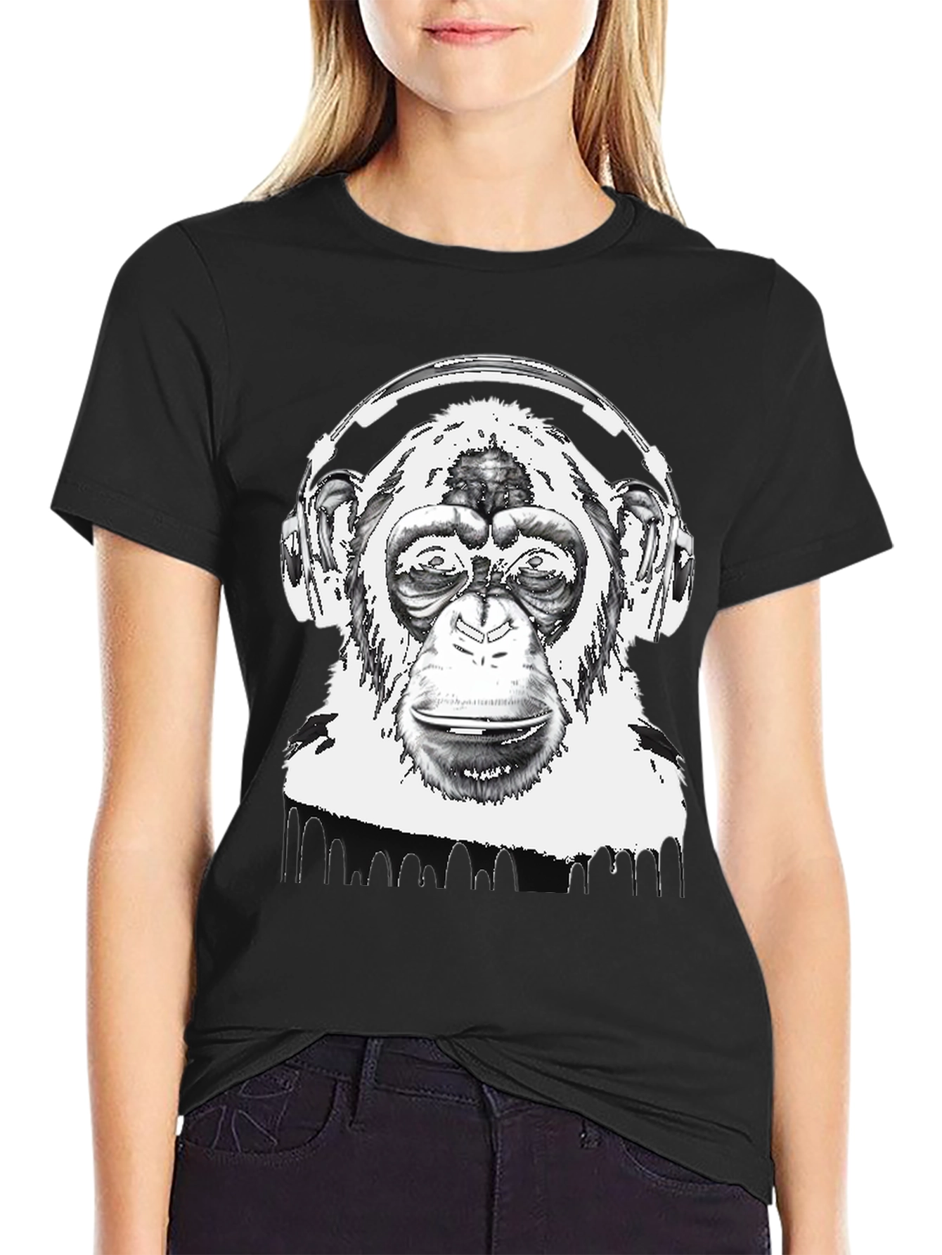 Black Monkey DJ Graphic Tee - Cool & Unique Design view 2