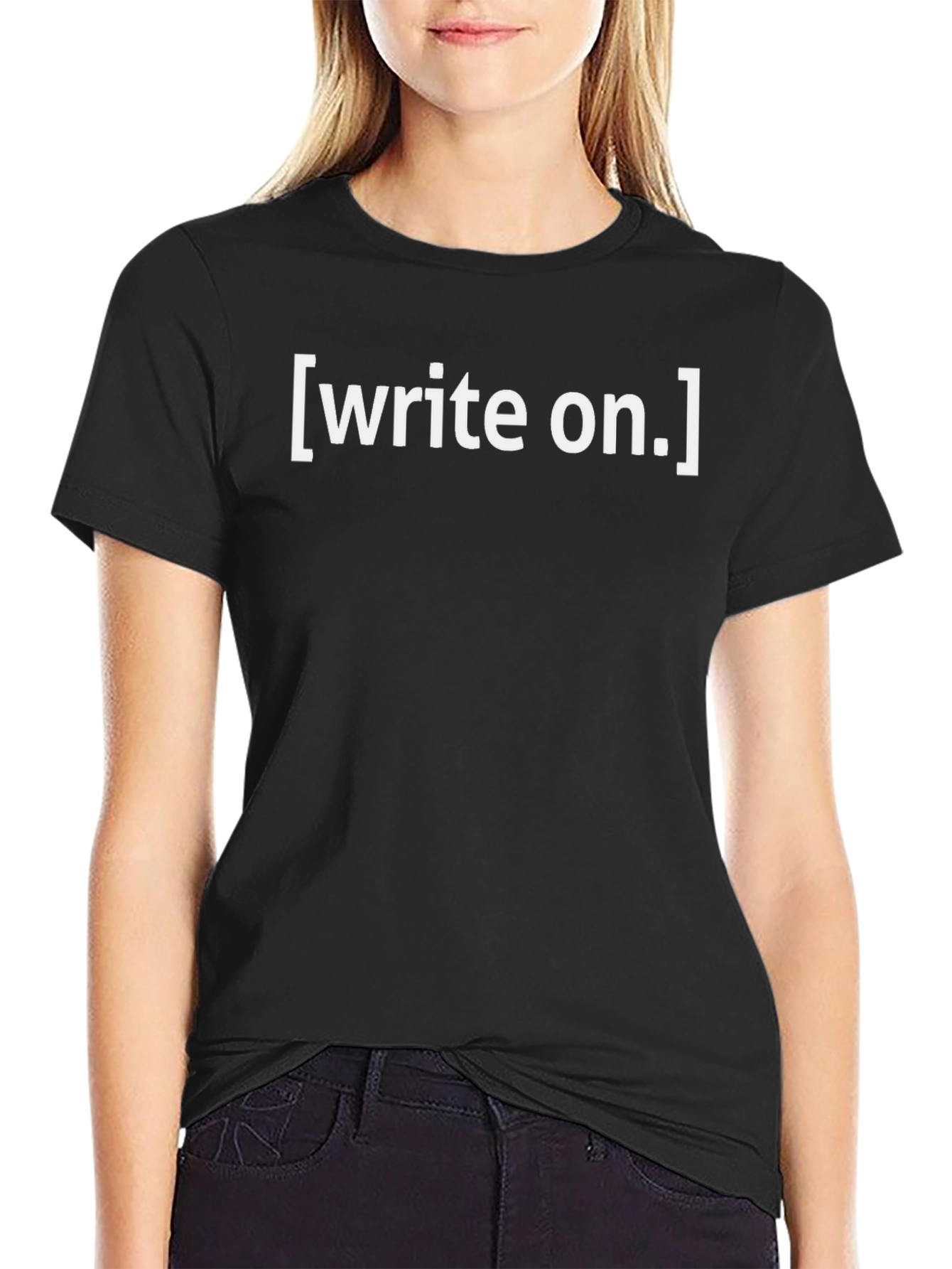 Black Write On Graphic Tee - Black Casual T-Shirt view 2