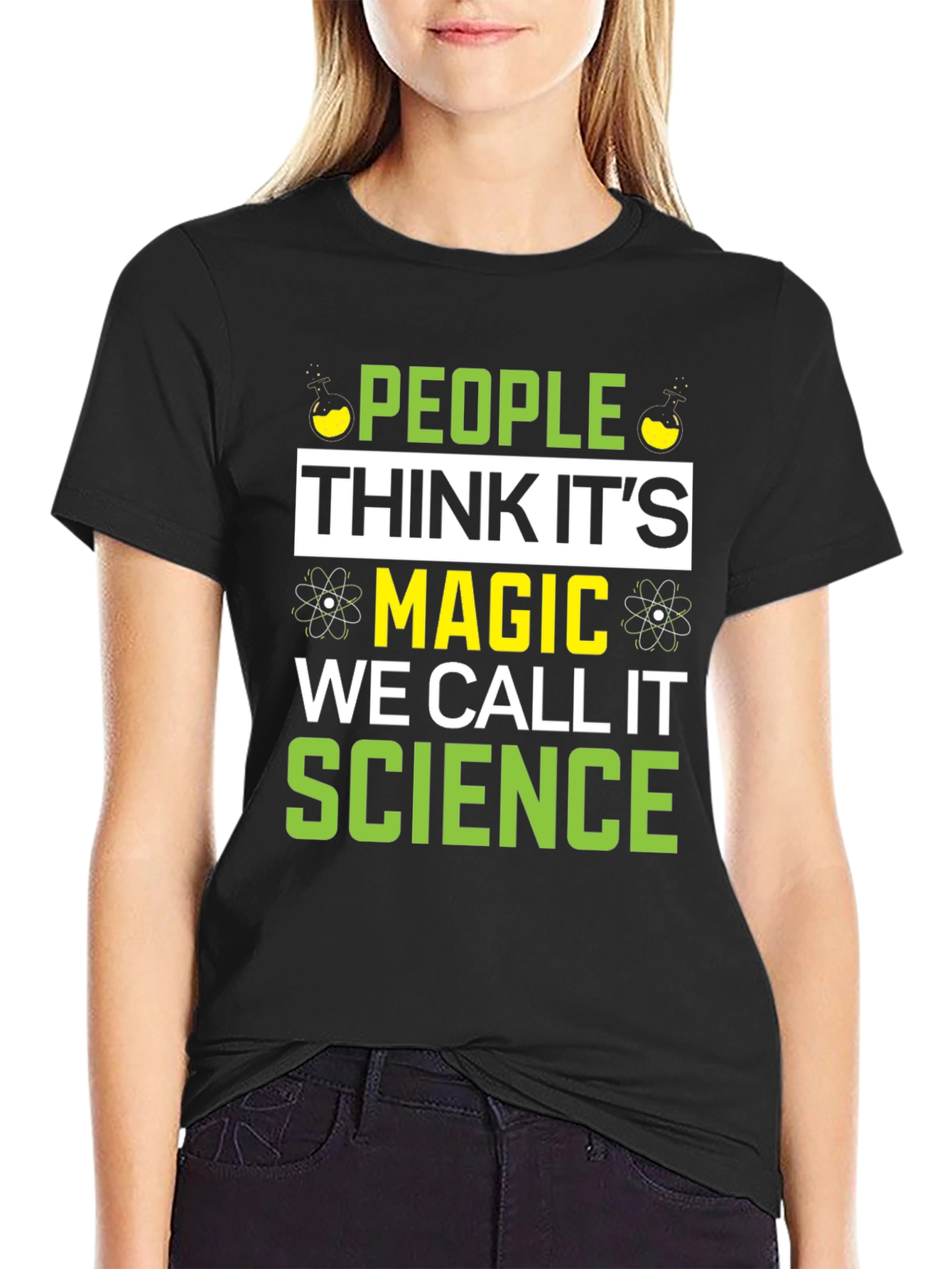 Black Science Magic T-Shirt - Funny Gift for Scientists view 2