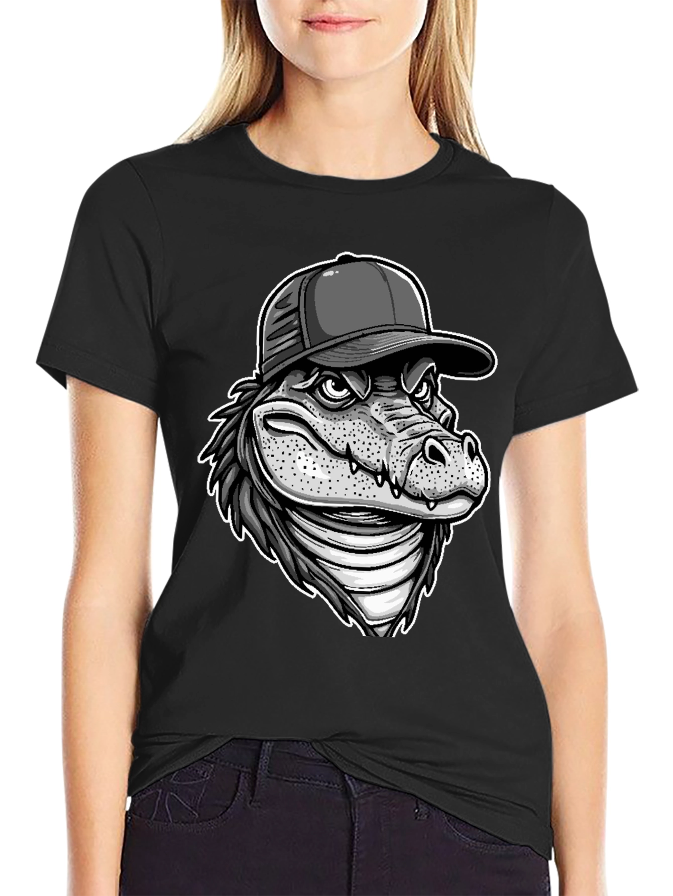 Black Alligator Graphic Tee view 2