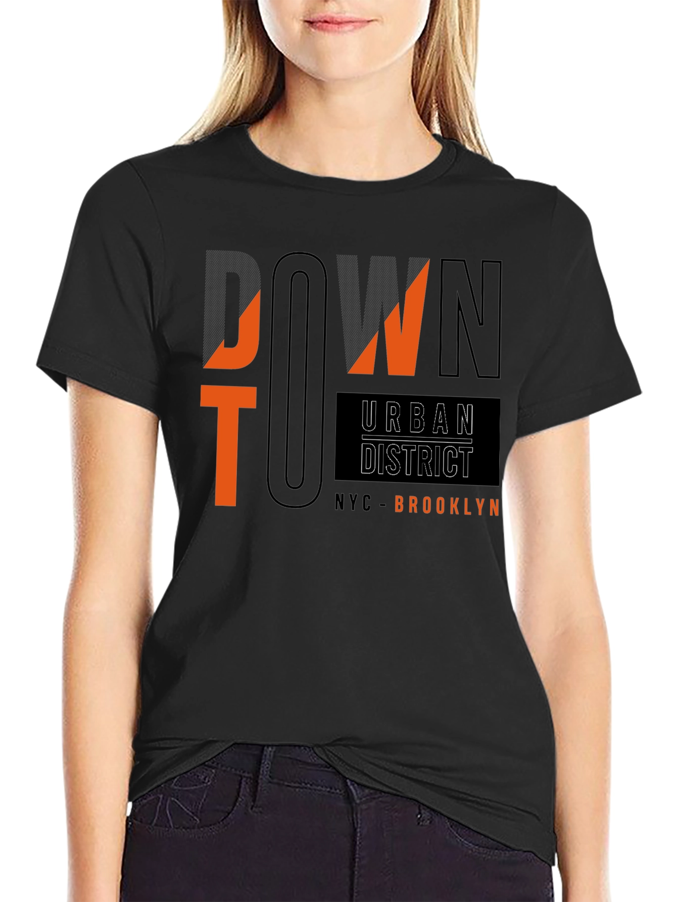 Black Downtown Urban District Black Graphic Tee view 2