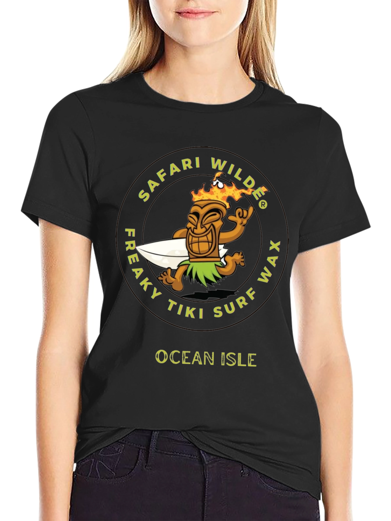 Black Safari Wilde Tiki Surf Wax Graphic T-Shirt view 2