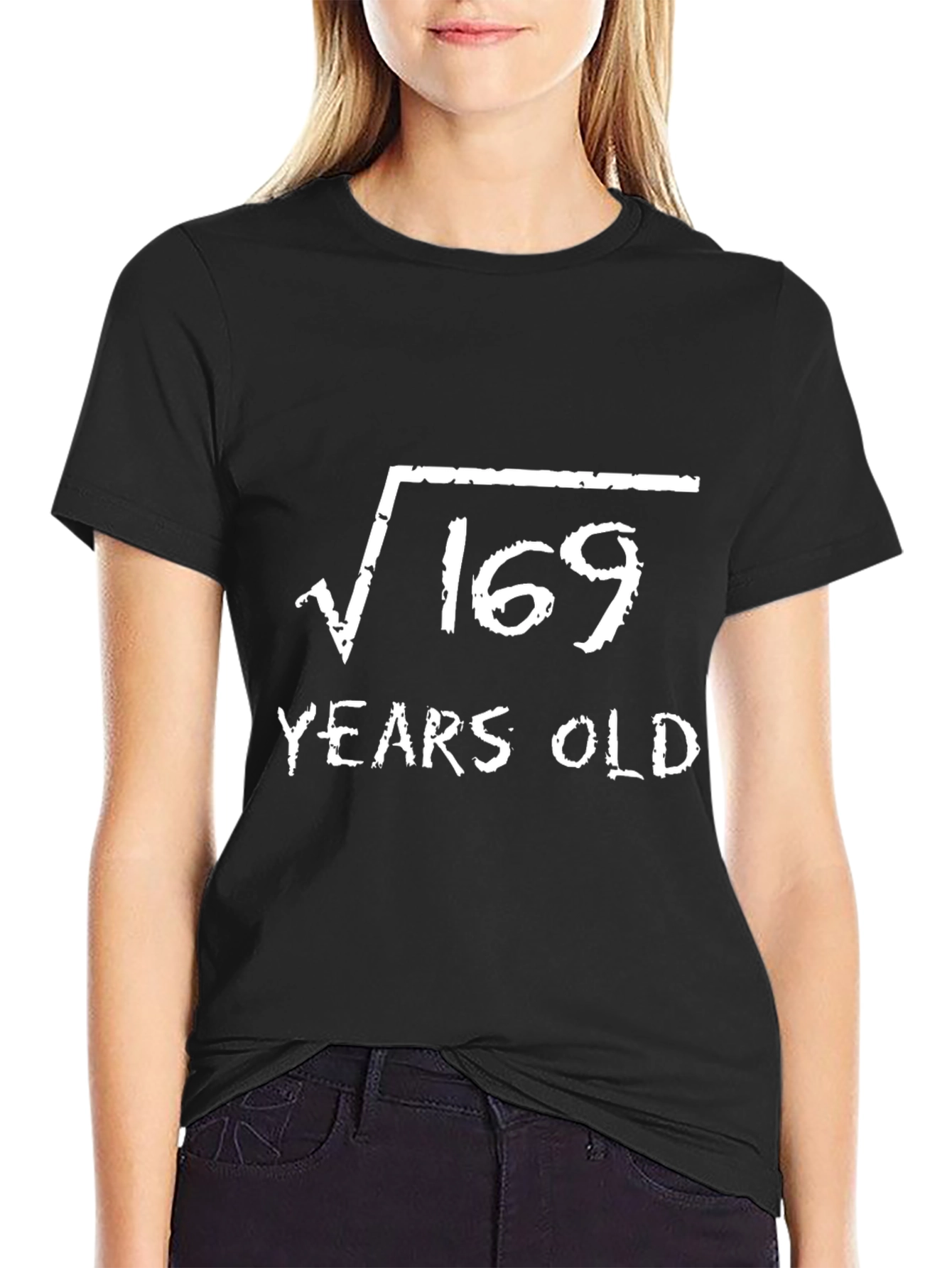 Black Funny 13th Birthday Shirt - Square Root of 169 Years Old Tee view 2