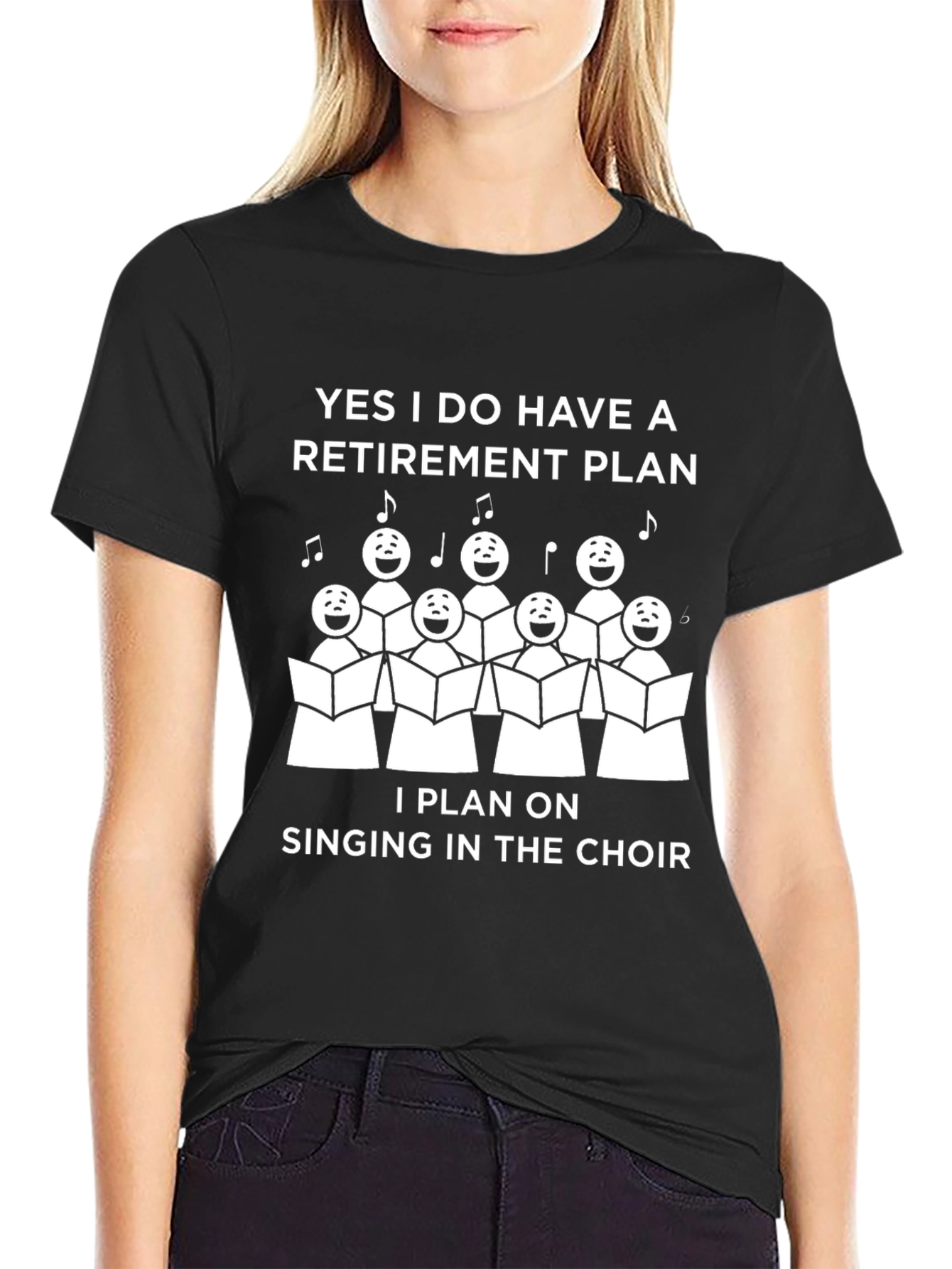 Black Retirement Plan Singing Choir T-Shirt view 2