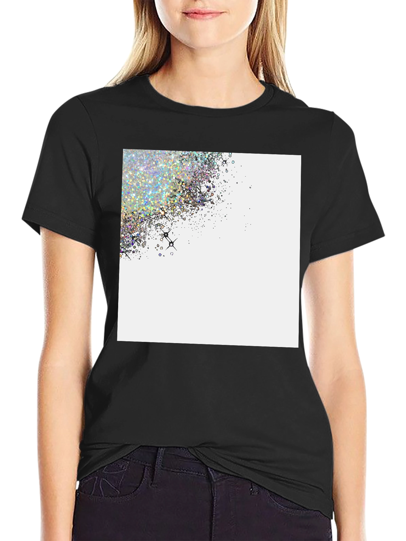Sparkling Glitter Design Tee - 2
