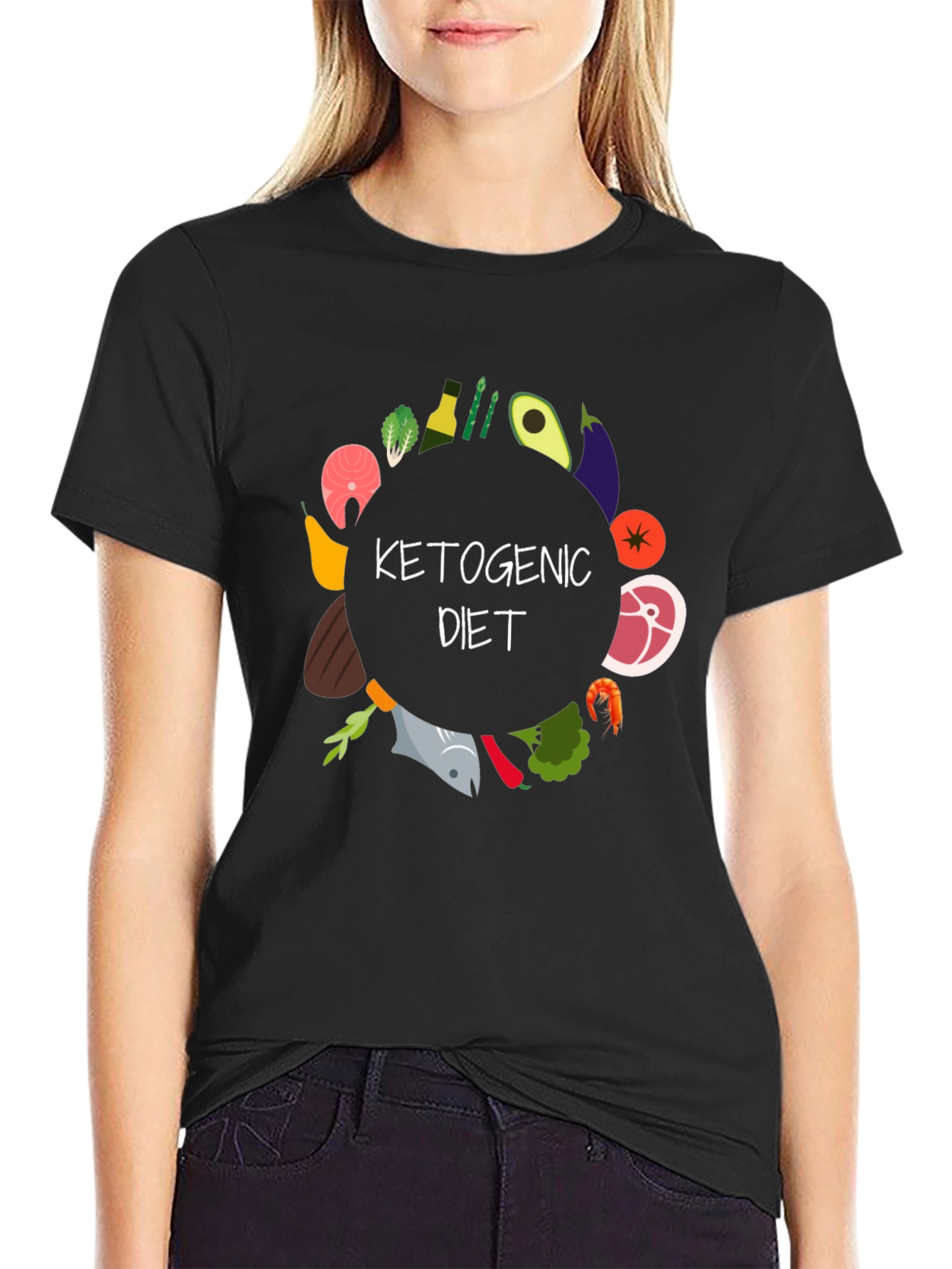 Black Ketogenic Diet T-Shirt view 2