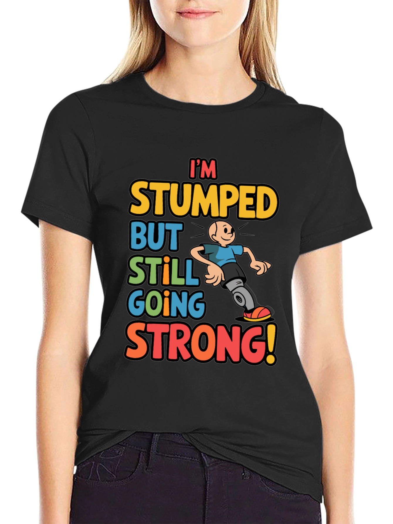 Black I'm Stumped But Still Going Strong Graphic T-Shirt view 2