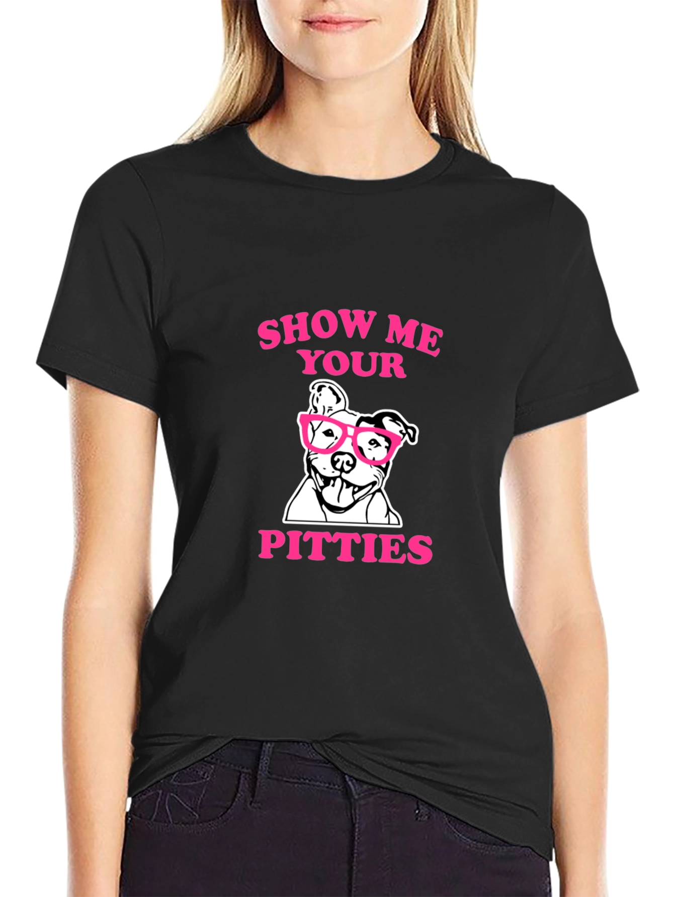 Black Show Me Your Pitties T-Shirt view 2