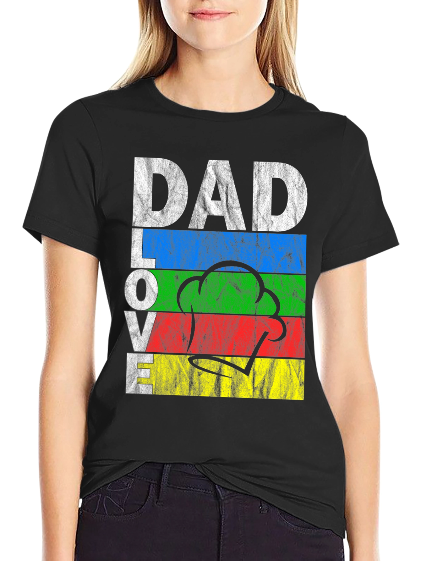 Black Dad Love Cooking T-Shirt view 2