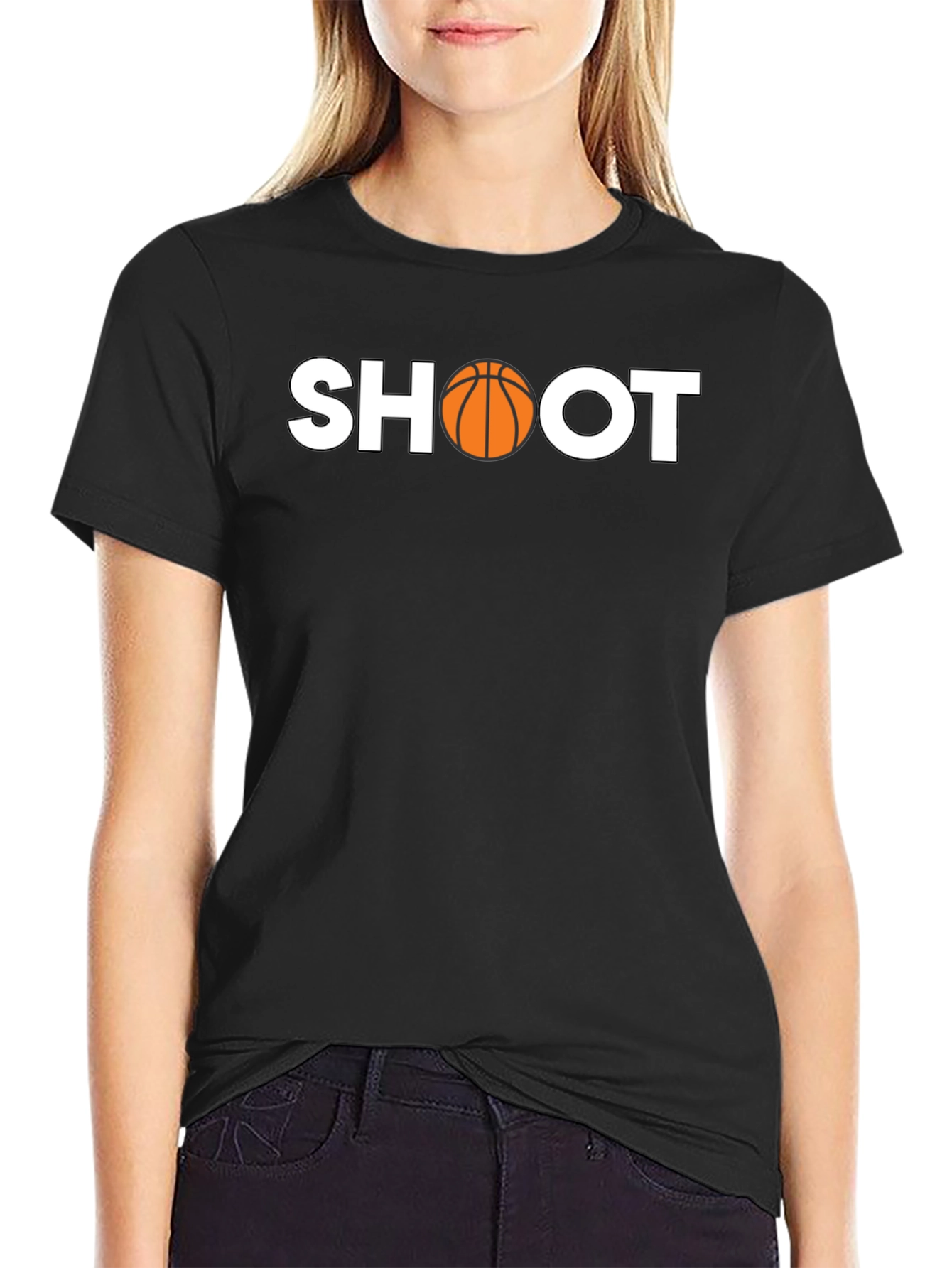Black Basketball Shoot T-Shirt view 2