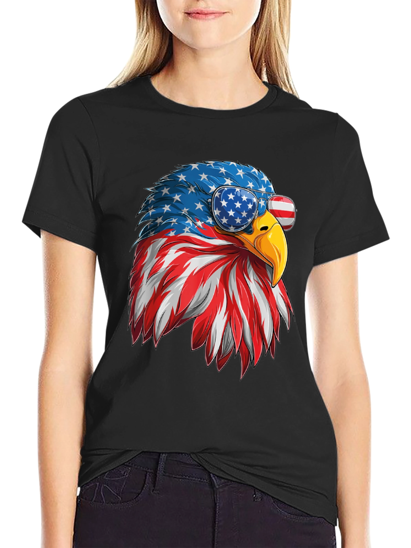 Black Patriotic Eagle Graphic Tee view 2