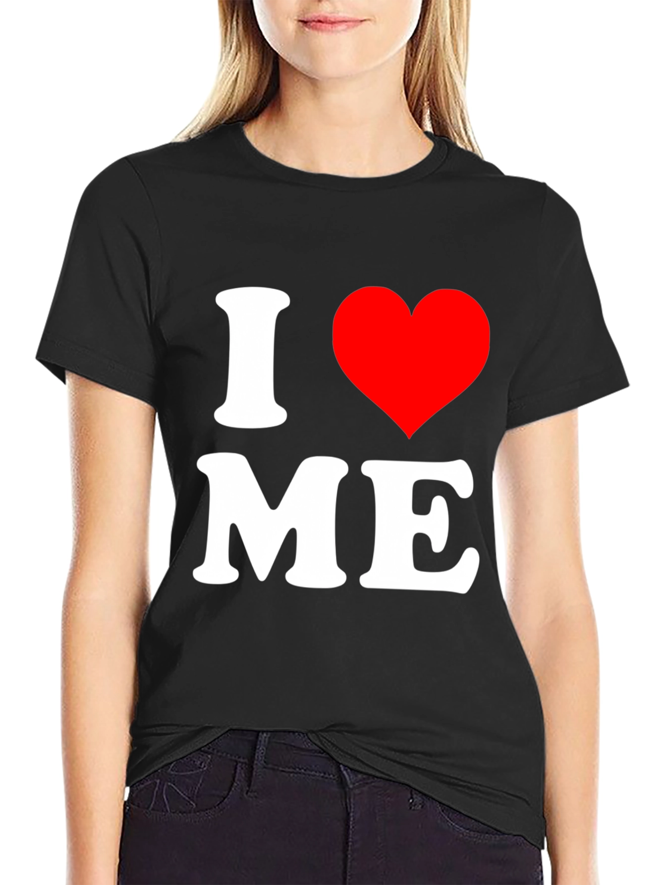 Black I Heart Me Black Graphic Tee view 2