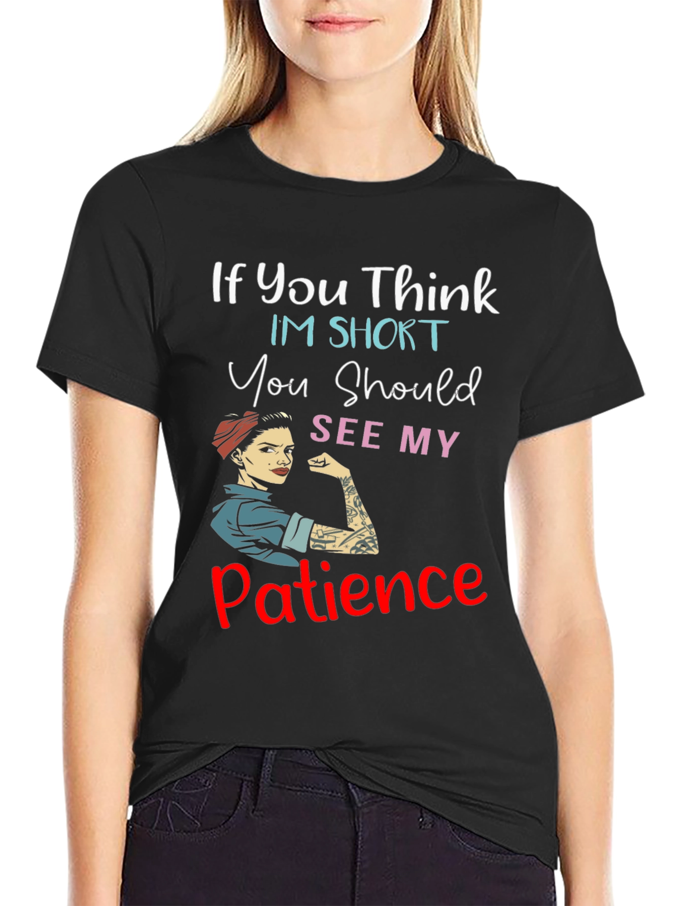 Black Funny Graphic Tee: My Patience T-Shirt view 2