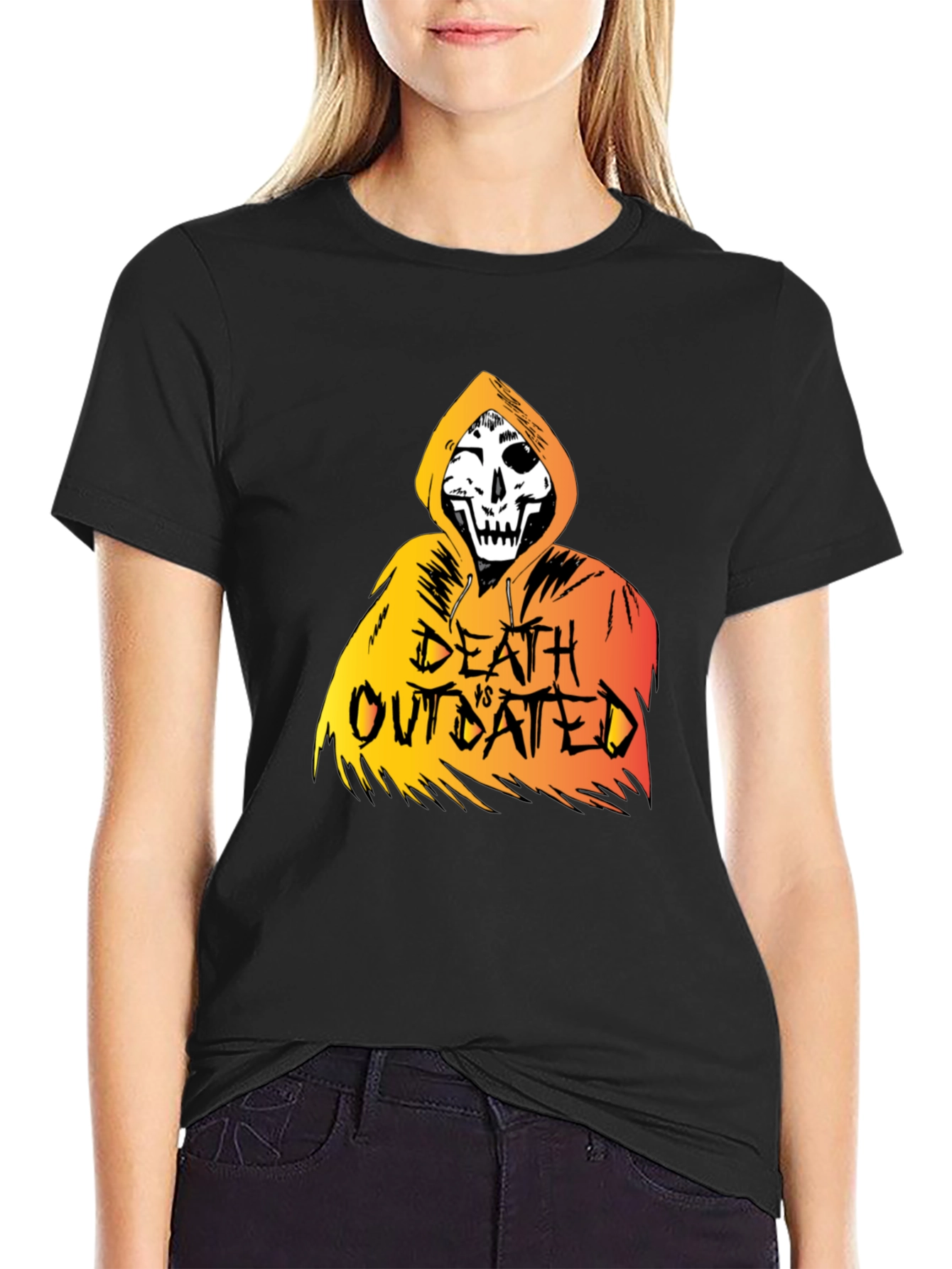 Black Death vs Outdated Graphic T-Shirt - Black view 2