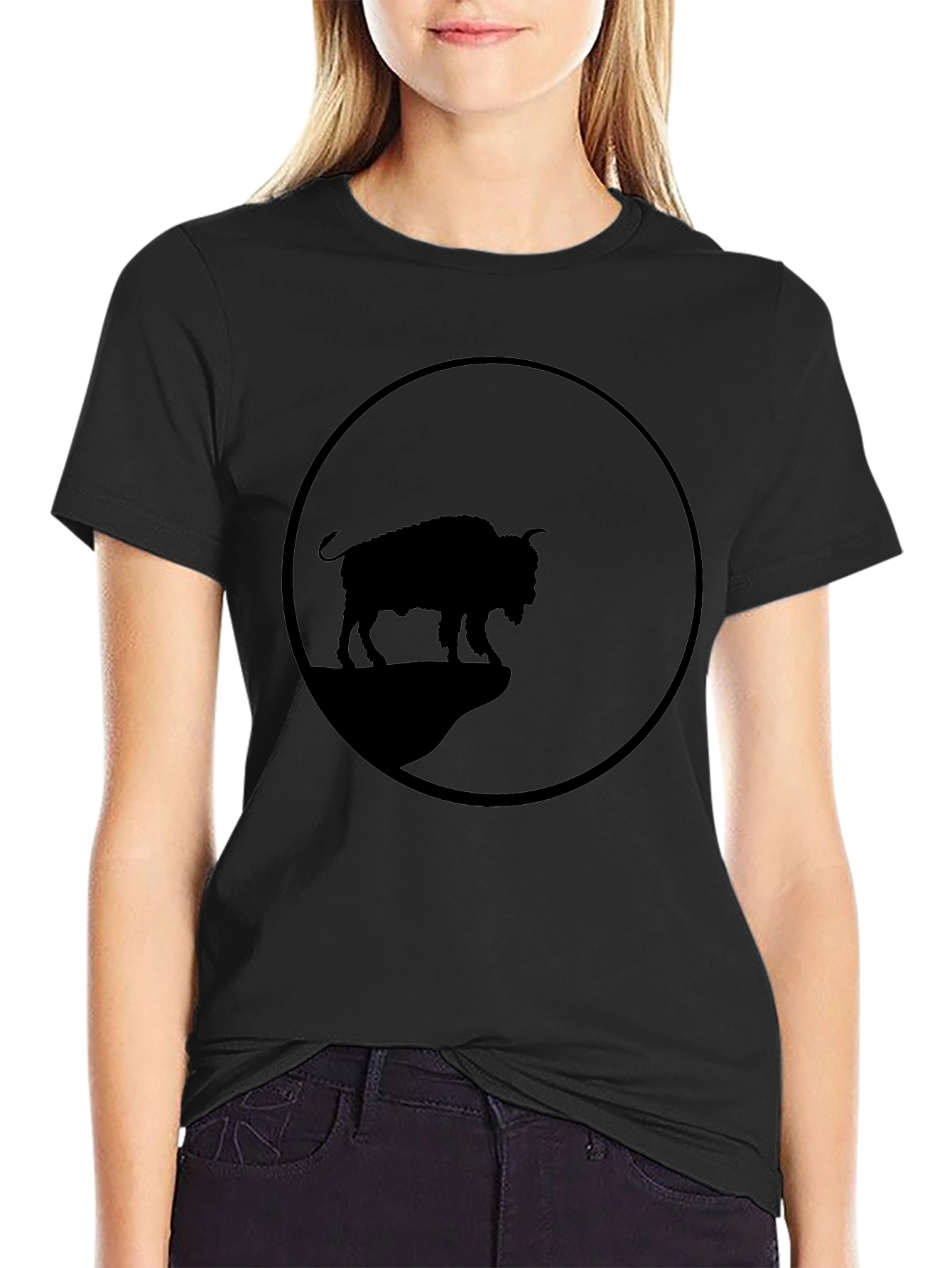 Black Bison Silhouette Graphic Tee view 2