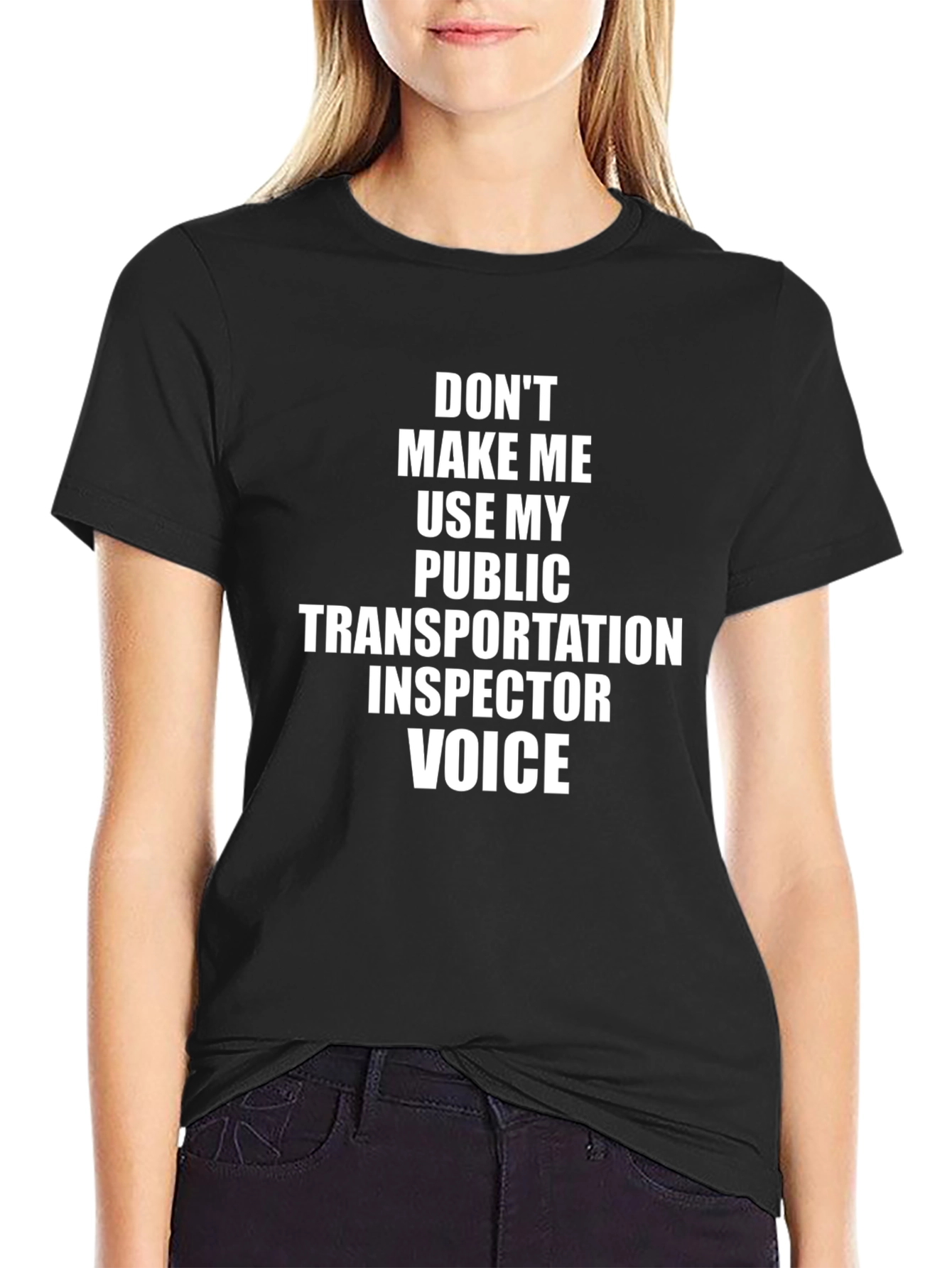 Black Public Transportation Inspector T-Shirt - Funny Job Tee view 2