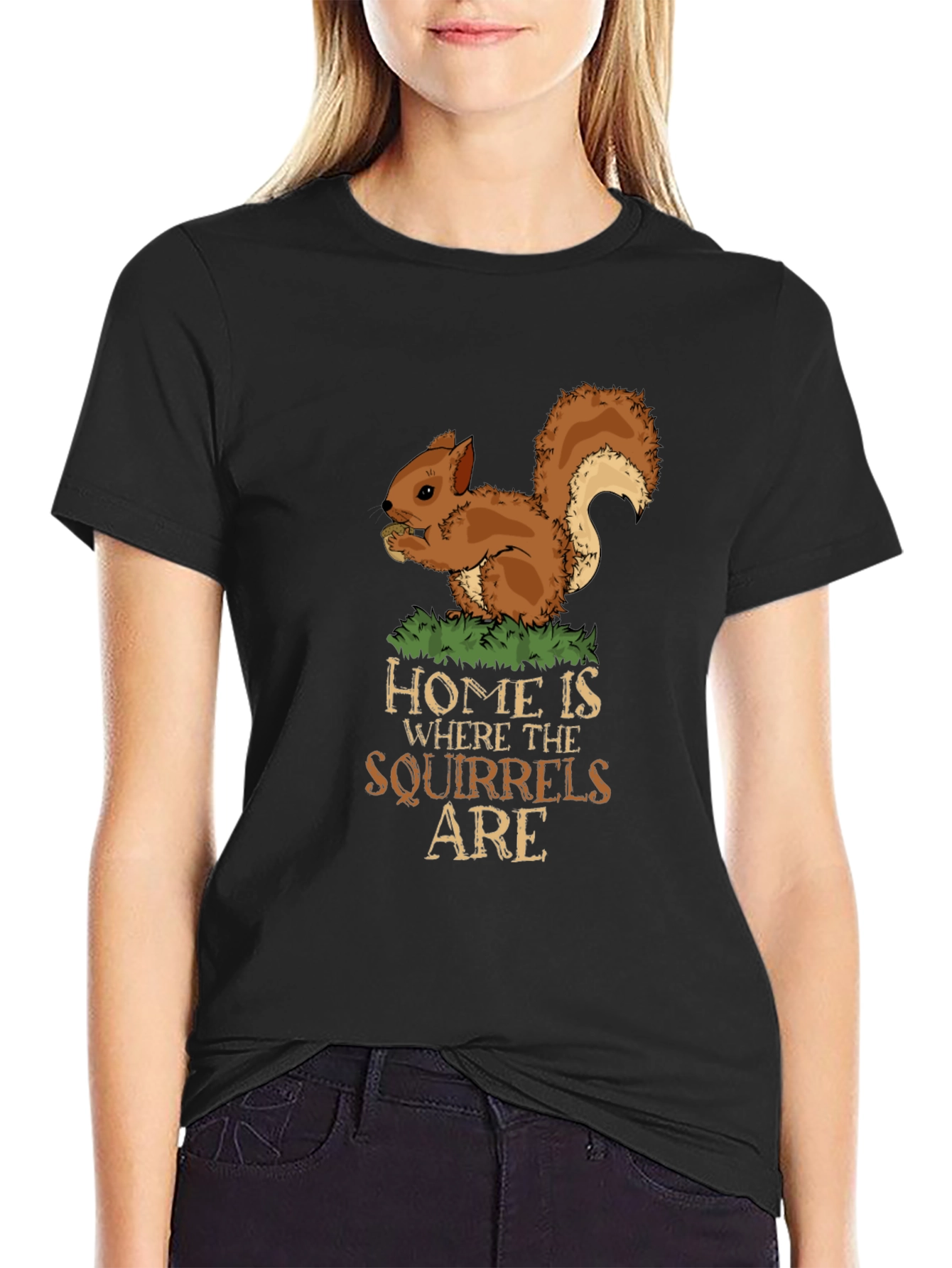 Black Squirrel Lover Tee - Home is Where the Squirrels Are view 2