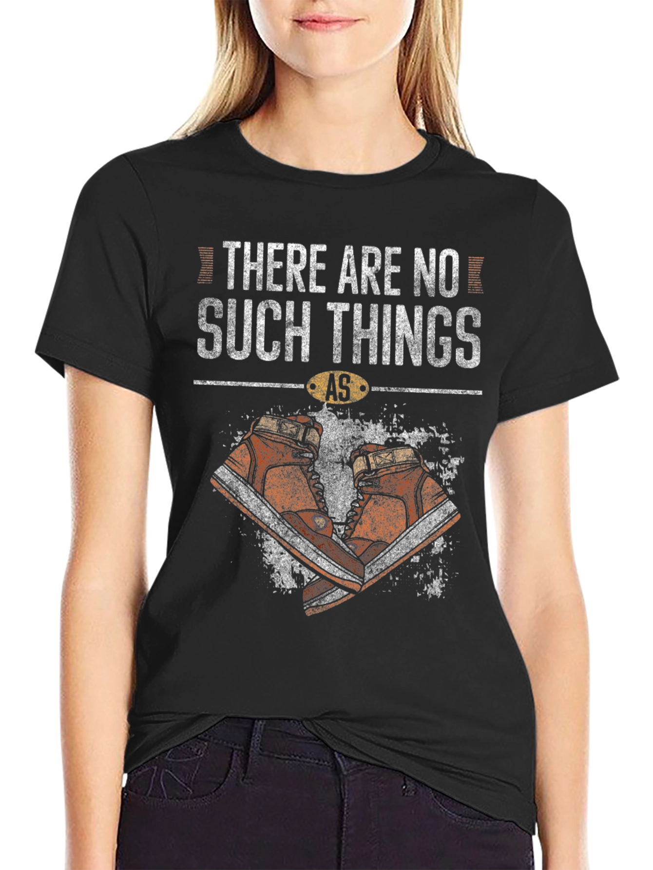 Black There are No Such Things As Sneakers Graphic T-Shirt view 2