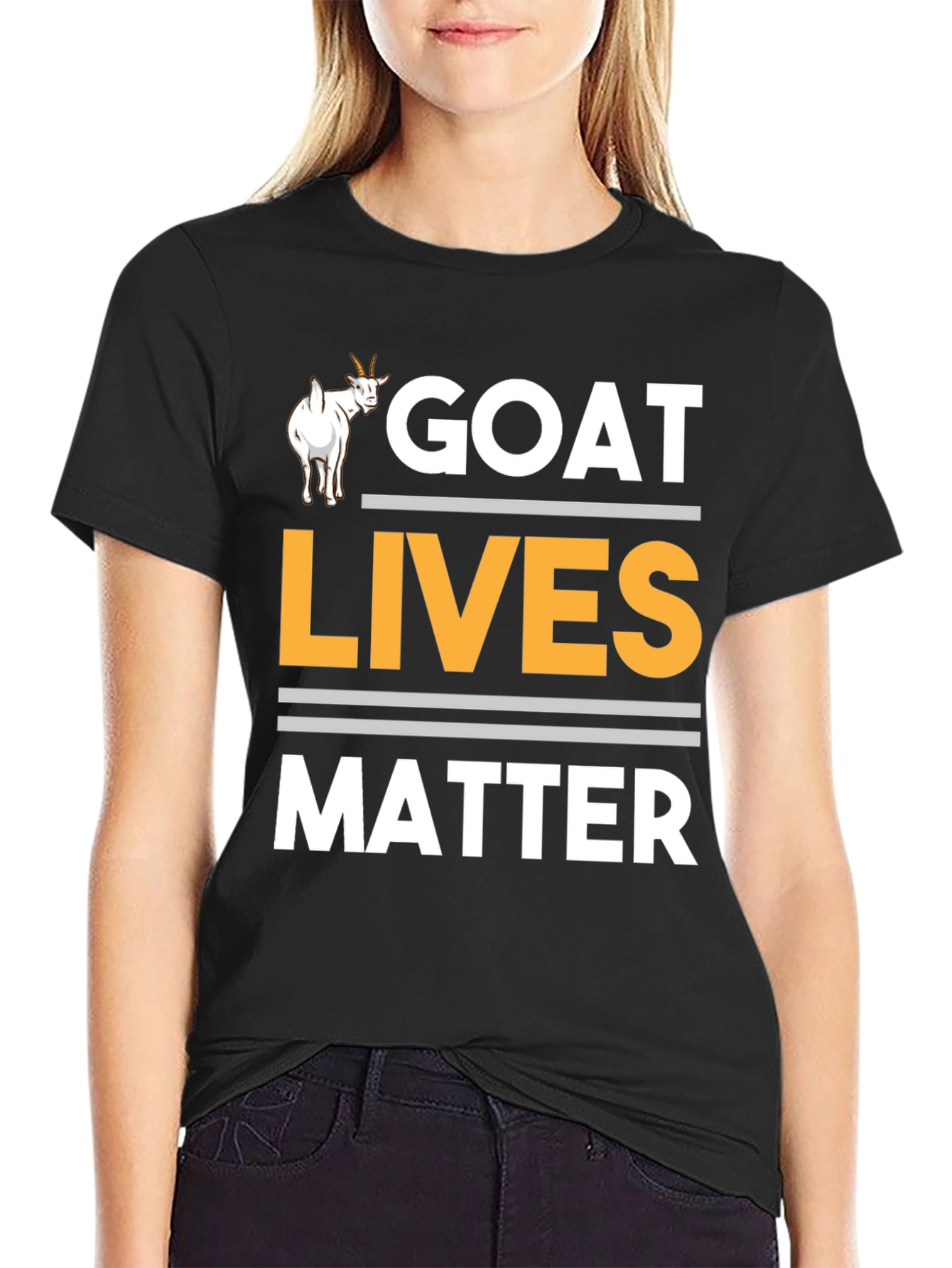 Black Goat Lives Matter T-Shirt - Funny Graphic Tee view 2