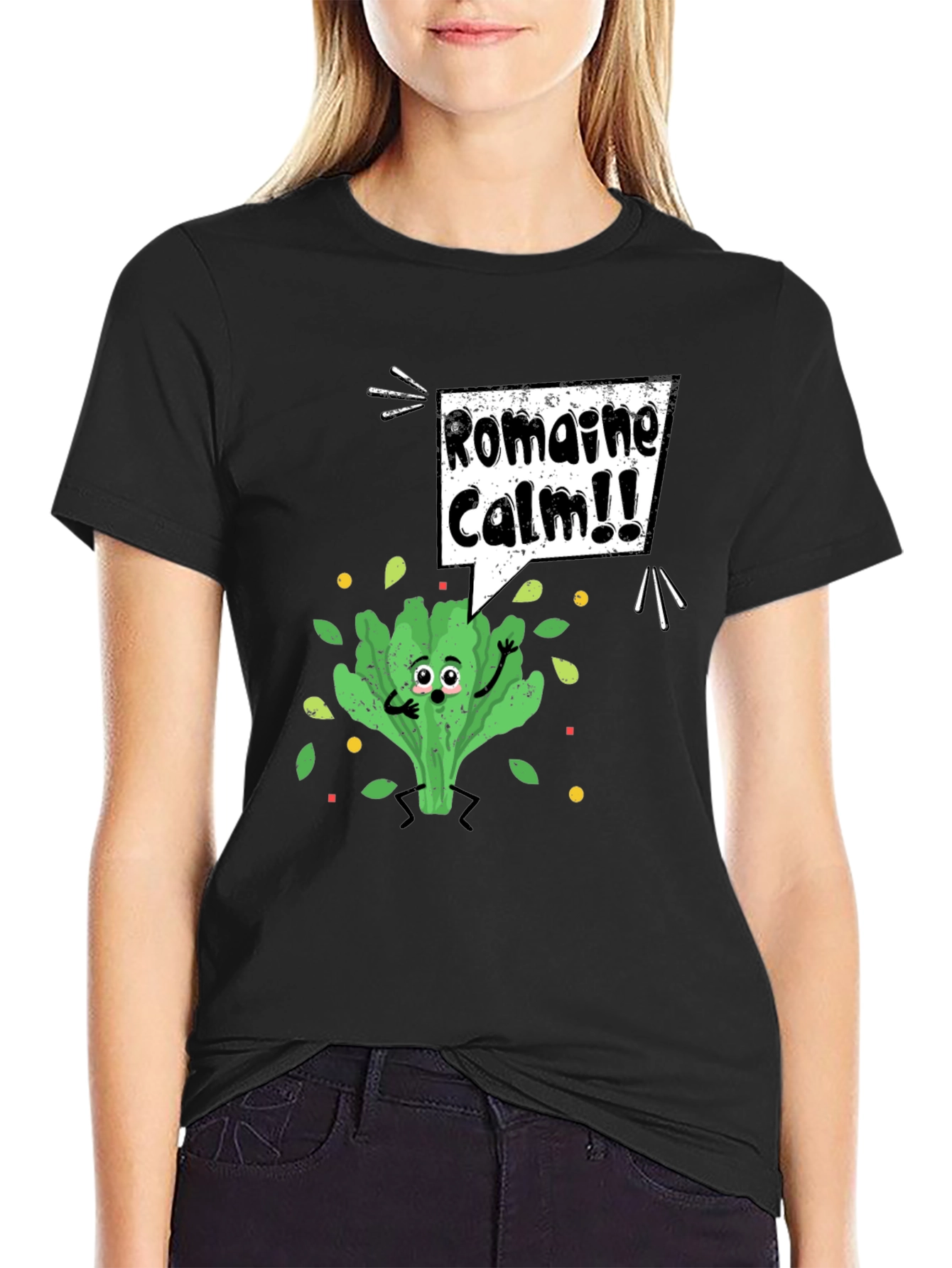 Black Romaine Calm Pun T-Shirt view 2