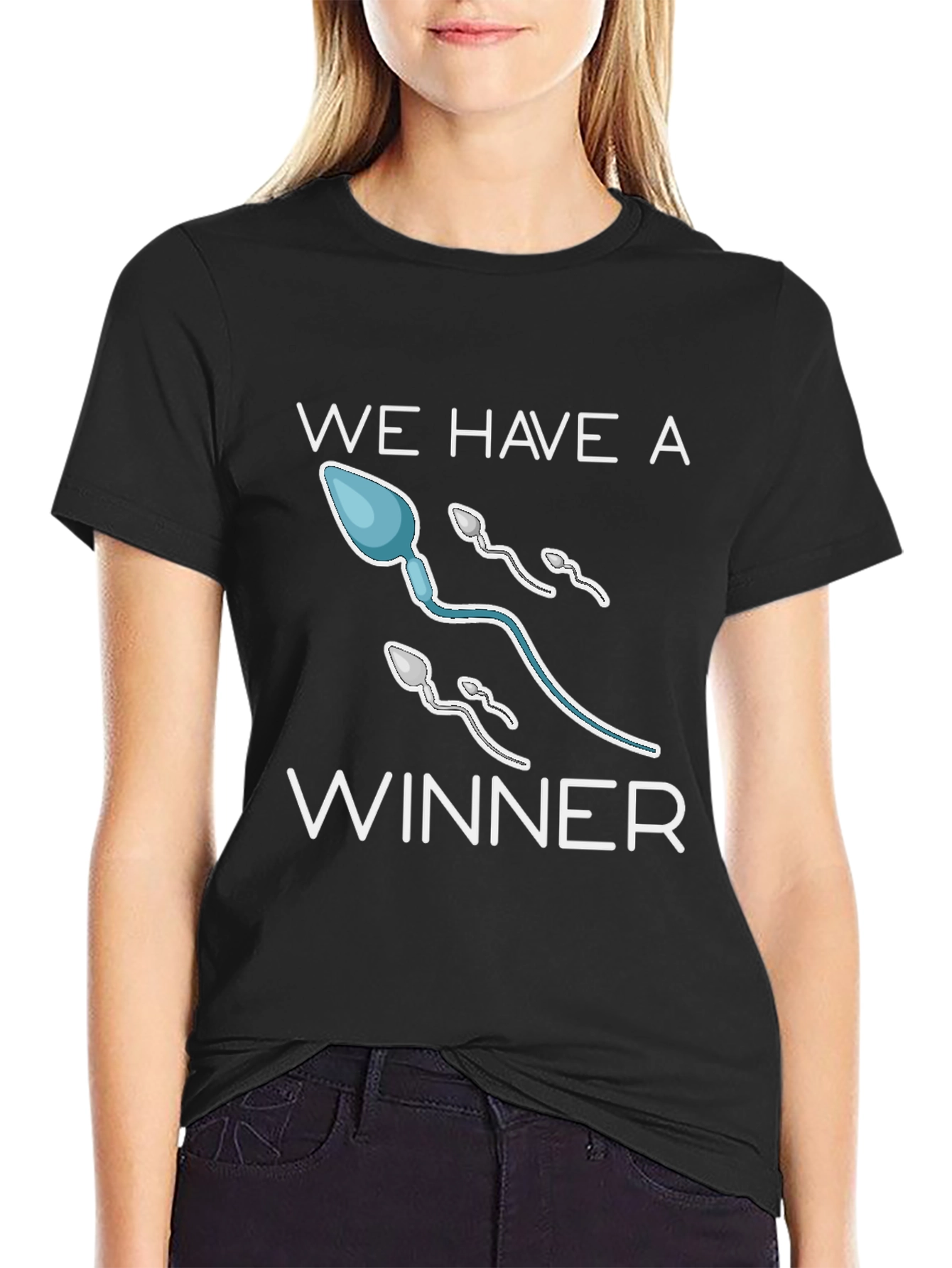 Black We Have a Winner Funny T-Shirt view 2
