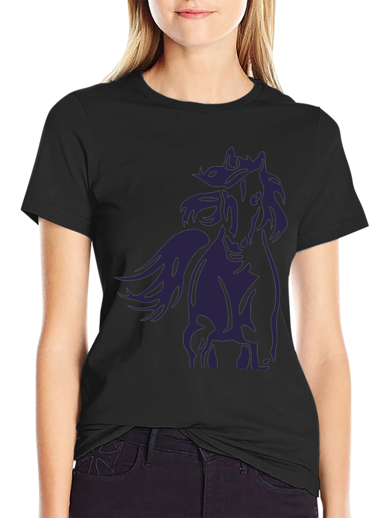 Black Black Horse Graphic T-Shirt - Stylish Men's Tee view 2