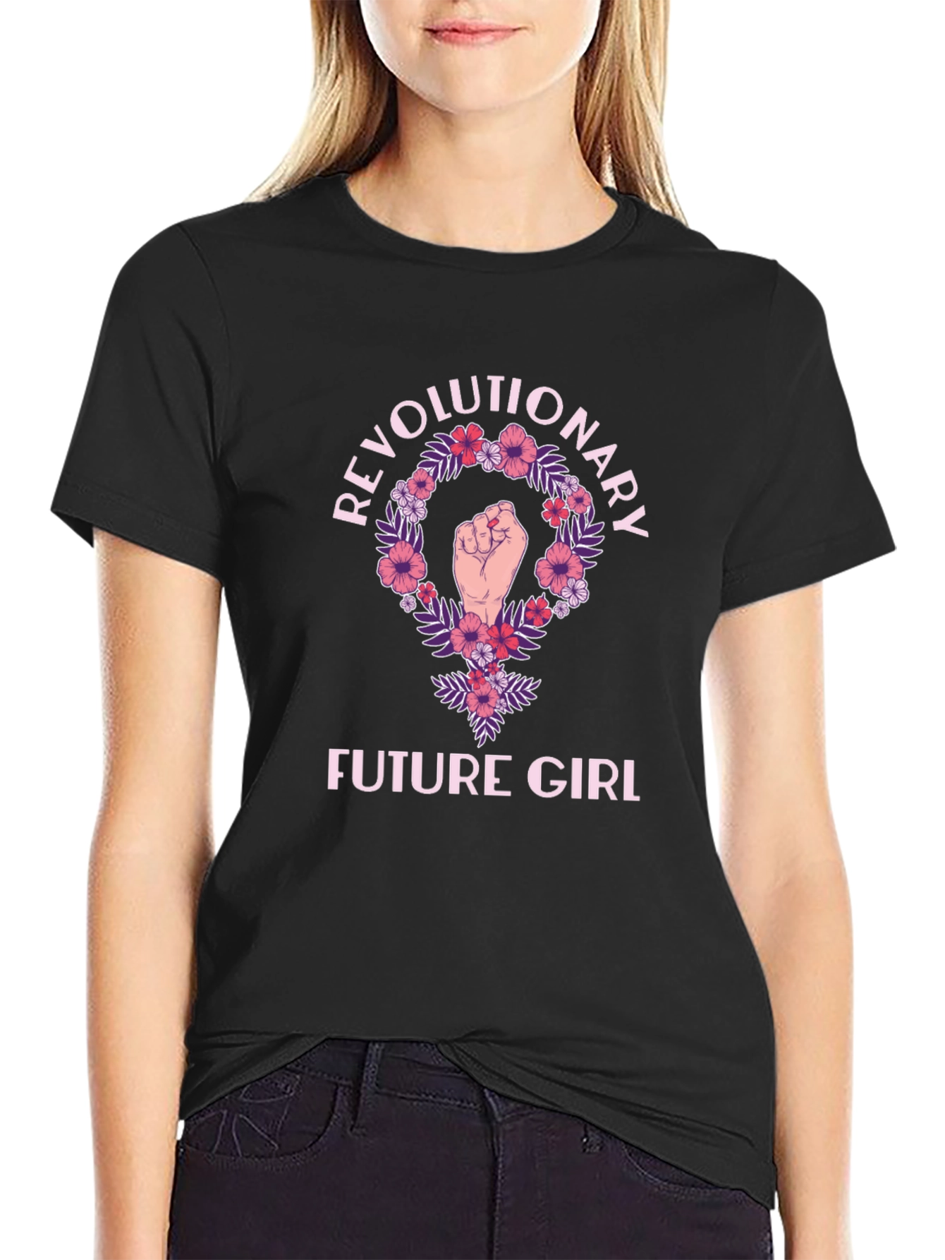 Black Revolutionary Future Girl Graphic Tee view 2