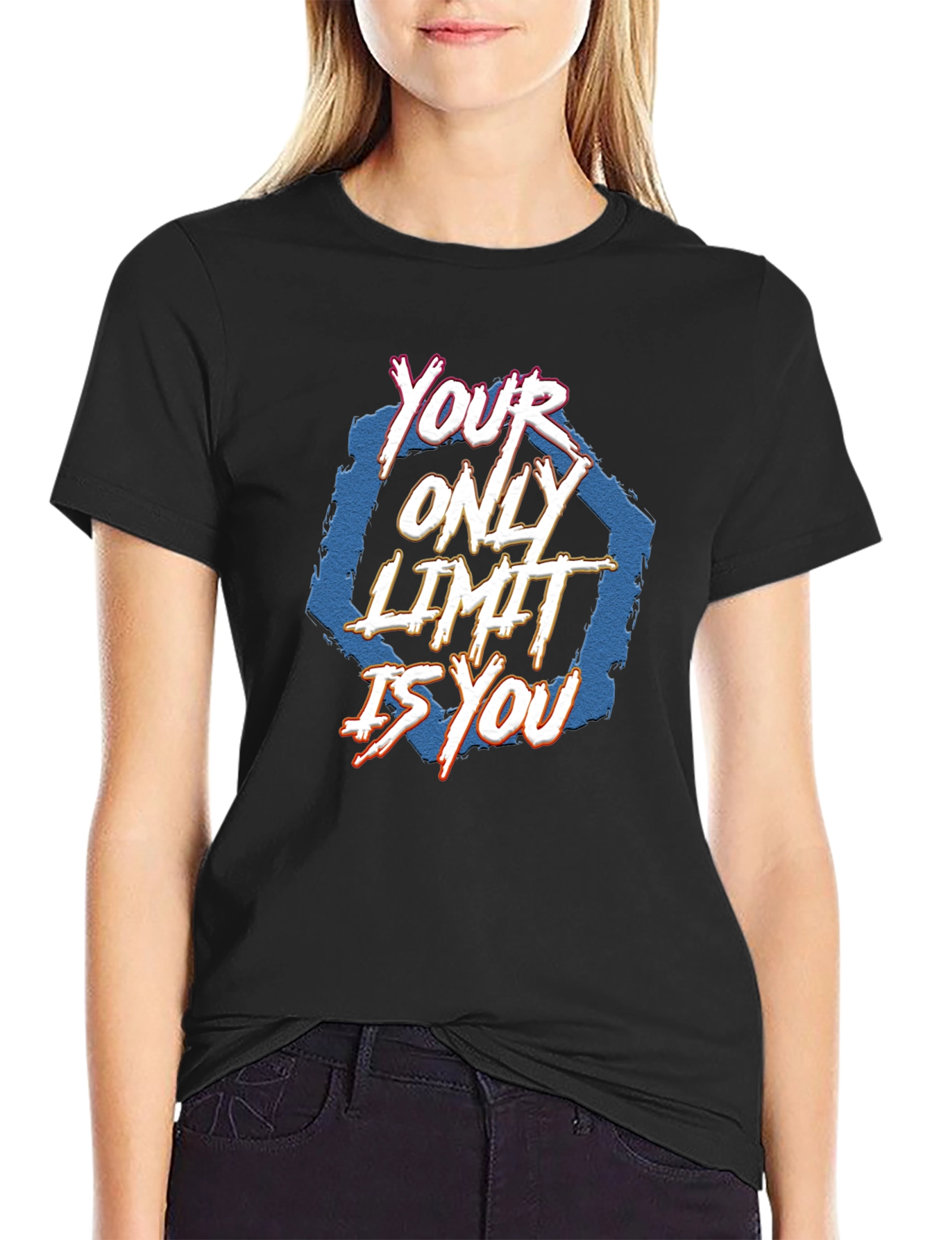 Black Your Only Limit Is You T-Shirt - Motivational Tee view 2