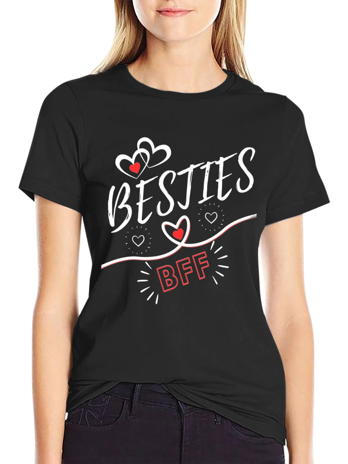 Black Besties BFF Black Graphic Tee view 2